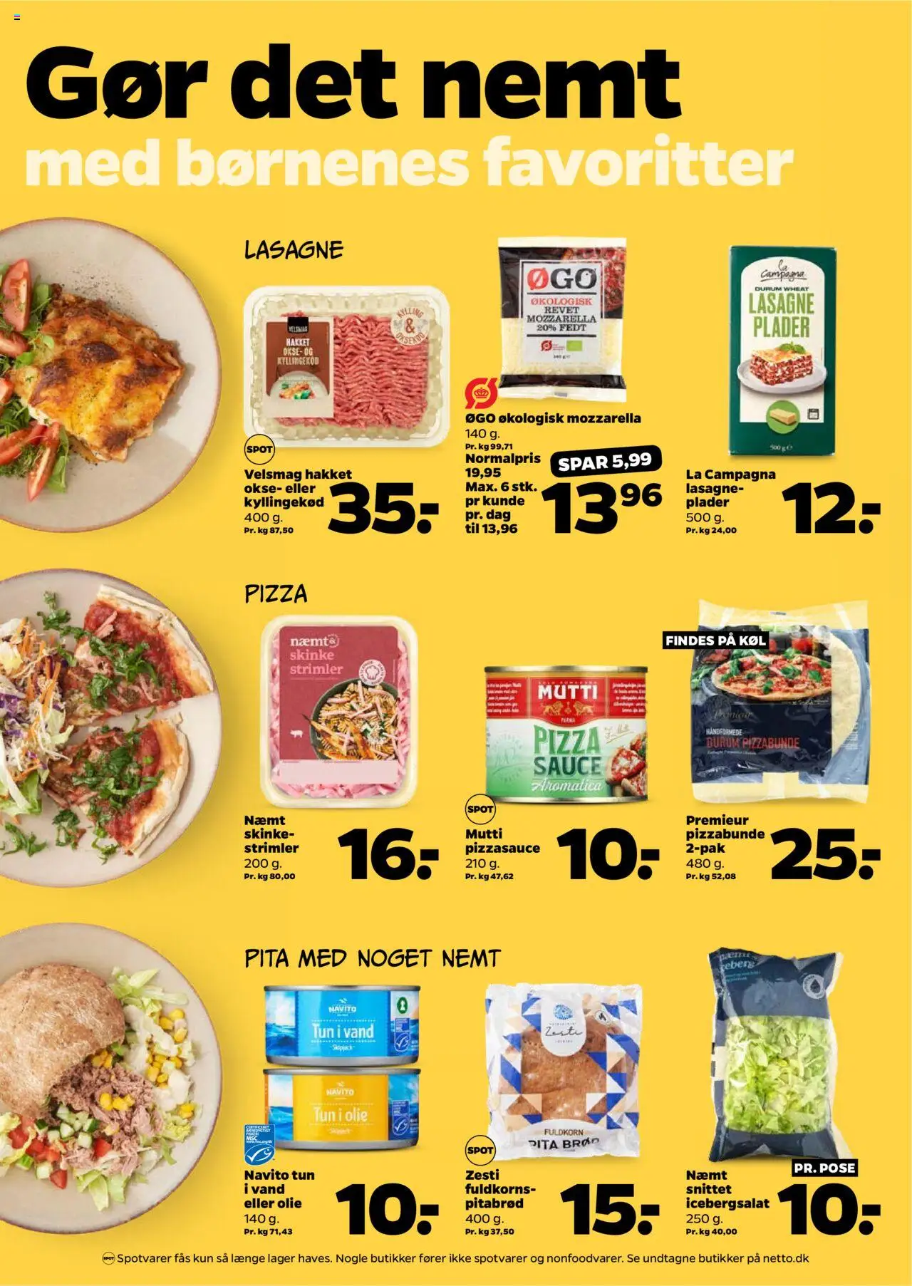 Netto tilbudsavis – gyldig fra 11.10.2025 | Side: 3 | Produkter: Brød, Lasagneplader, Tun, Icebergsalat