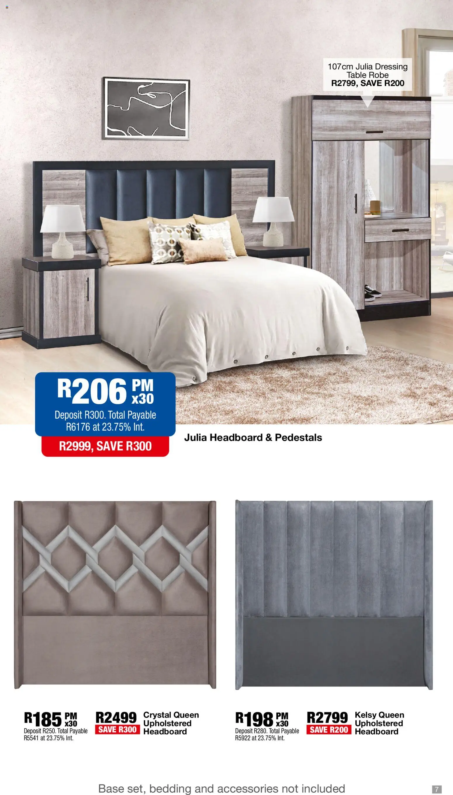 New OK Furniture catalogue – valid from 02.03.2026 | Page: 7 | Products: Headboard, Table, Dressing