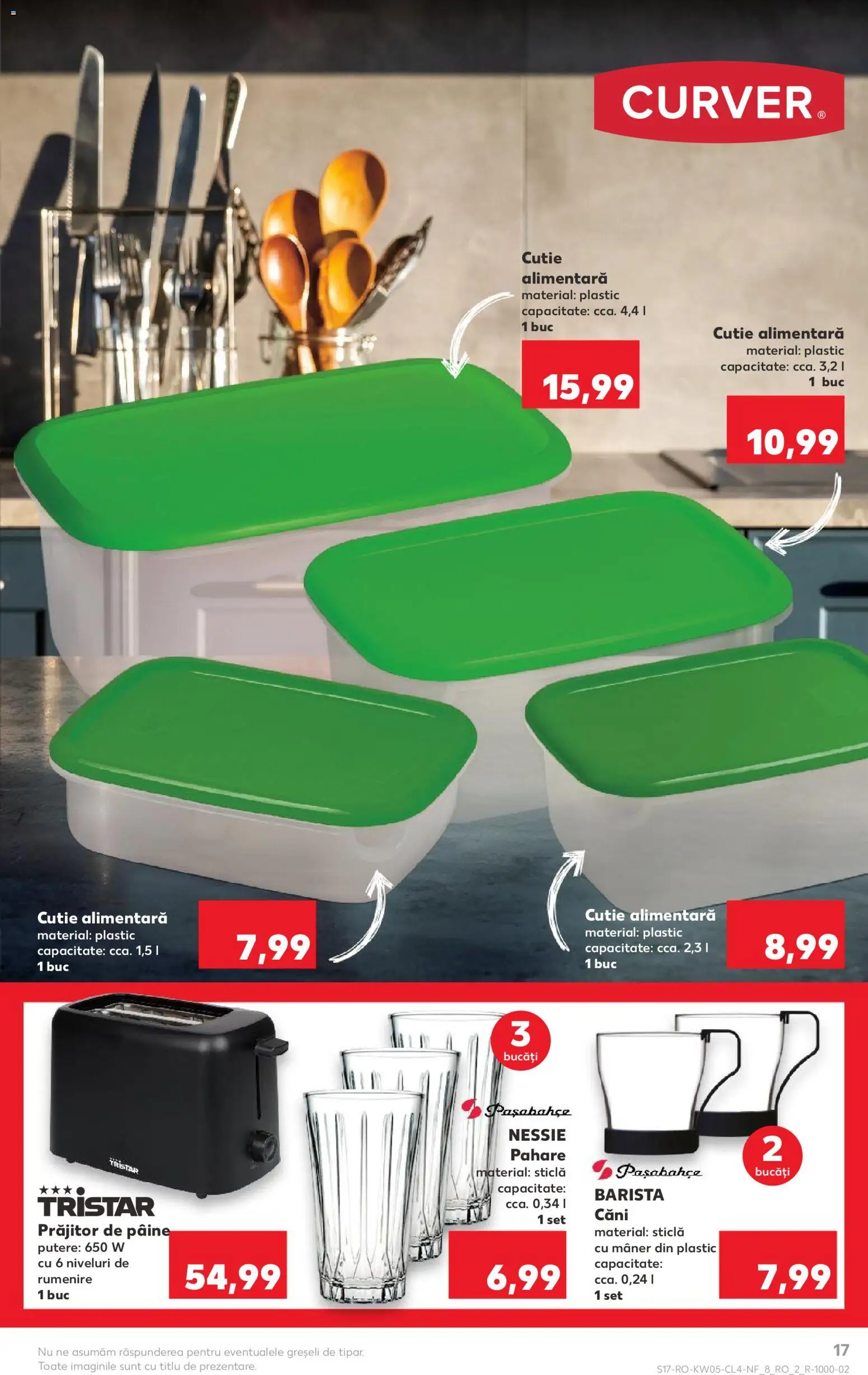 Noul catalog Kaufland – valabil de la 28.01.2026 | Pagină: 17 | Produse: Pahare, Toaster, Mâner, Cutie