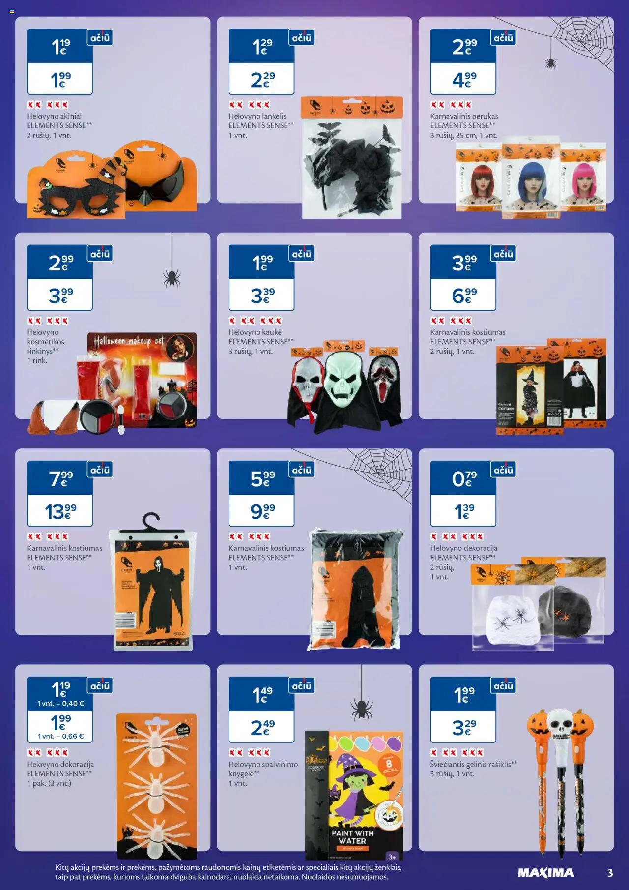 MAXIMA akcijos nuo 21.10.2025 | Puslapis: 3 | Prekių: Kaukė, Kostiumas, Akiniai
