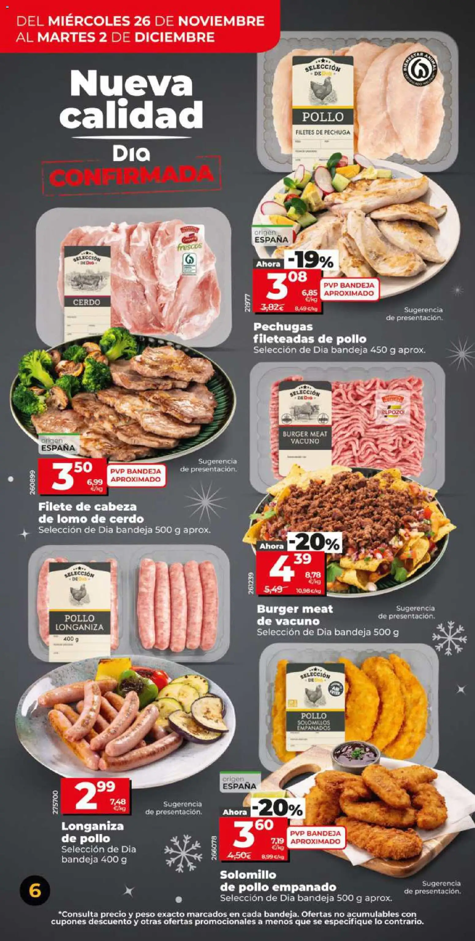 Dia - folleto Market │ válido desde el 26.11.2025 | Página: 6 | Productos: Cerdo, Longaniza, Peso, Filete