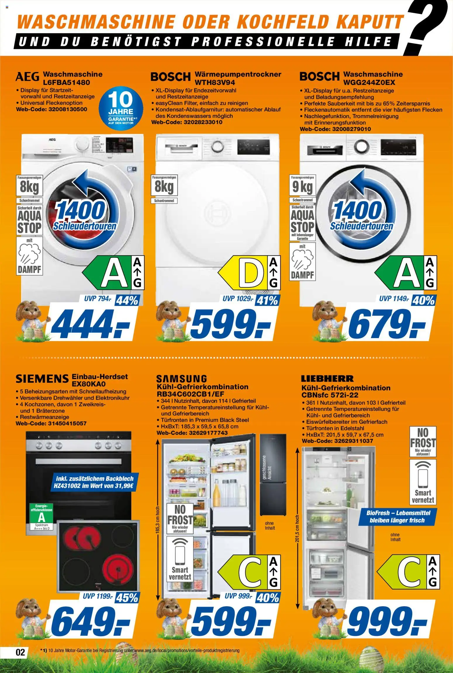 Expert Prospekt 	 – gültig ab 03.04.2026 | Seite: 2 | Produkte: Bosch, AEG, Waschmaschine, Kochfeld
