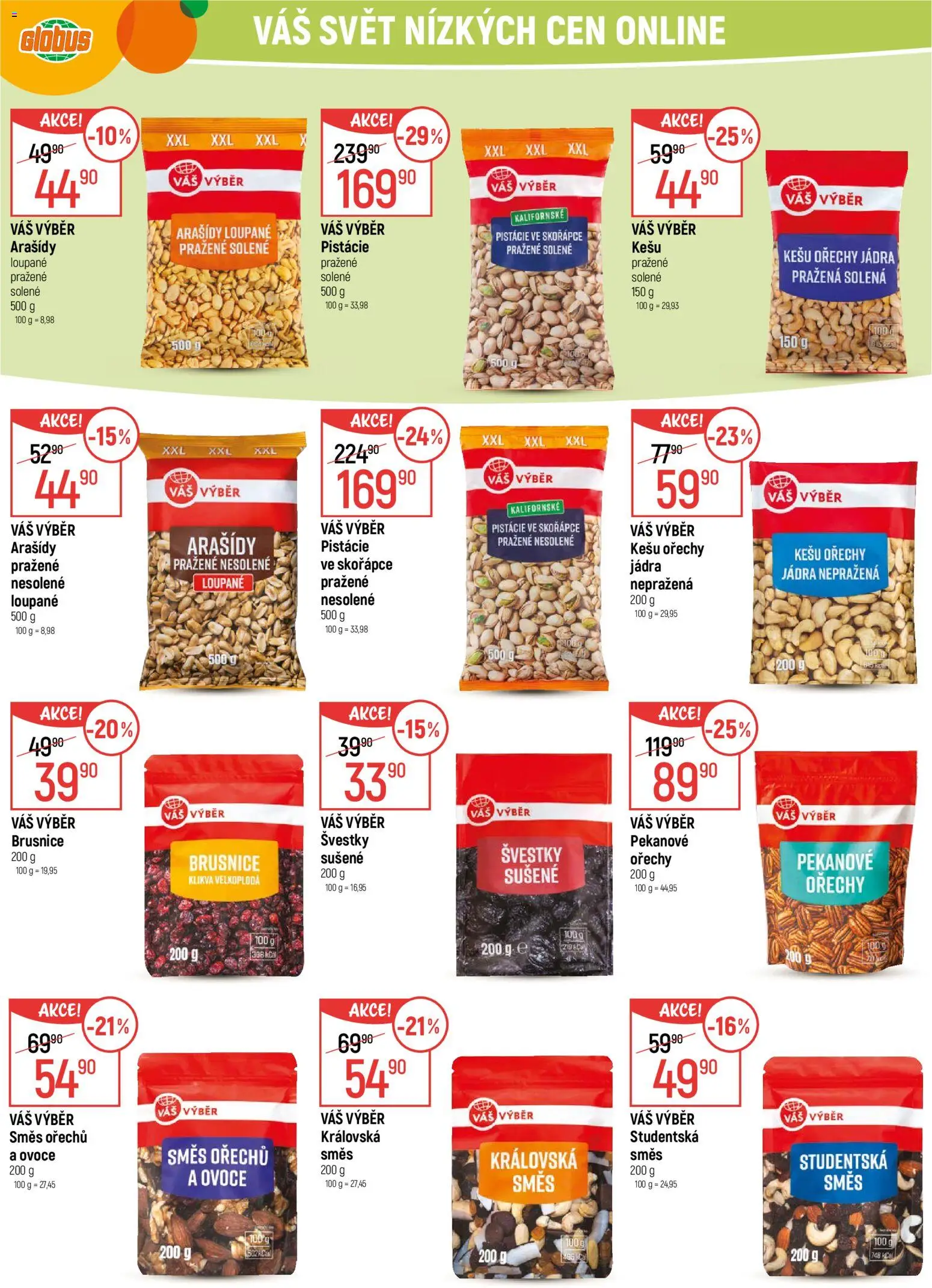 Globus leták - Olomouc od 14.01.2026 | Strana: 21 | Produkty: Globus, Ořechy, Sušené švestky, Brusnice