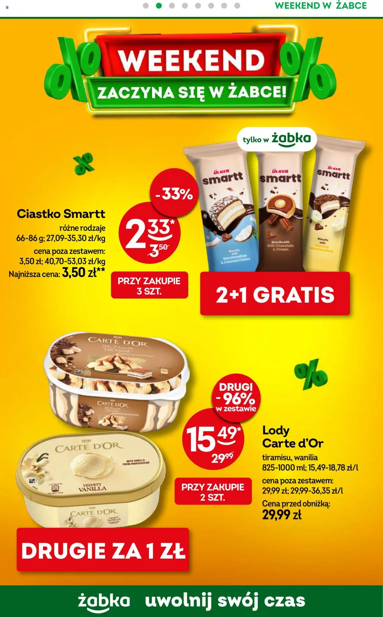 Żabka Gazetka - Weekendowe promocje od 25.07.2025 | Strona: 3 | Produkty: Tiramisu, Lody