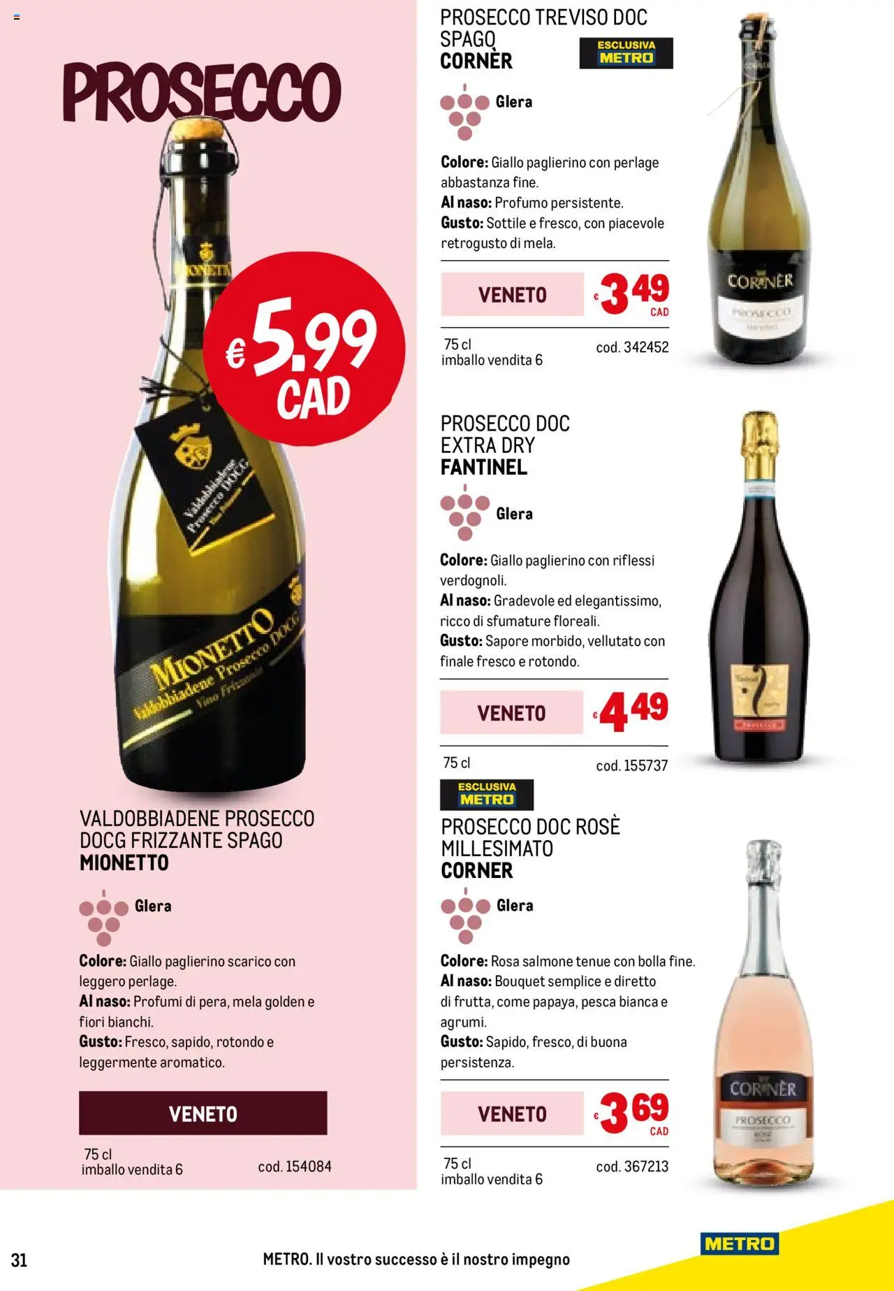 Volantino Metro del 25.09.2025 | Pagina: 31 | Prodotti: Salmone, Prosecco, Pesca, Profumo