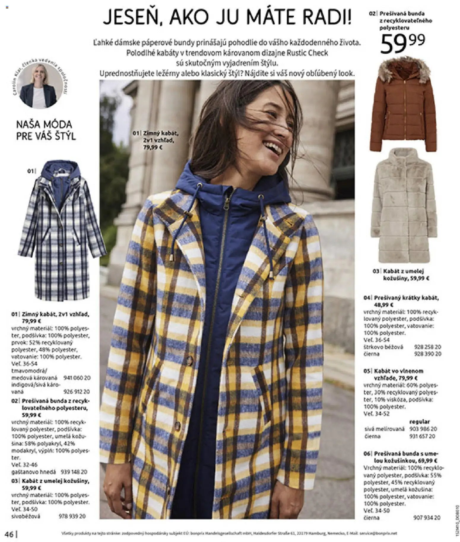 Nové Bonprix akcie – leták je platný od 24.11.2025 | Strana: 48 | Produkty: Vaňa, Bunda, Kabát