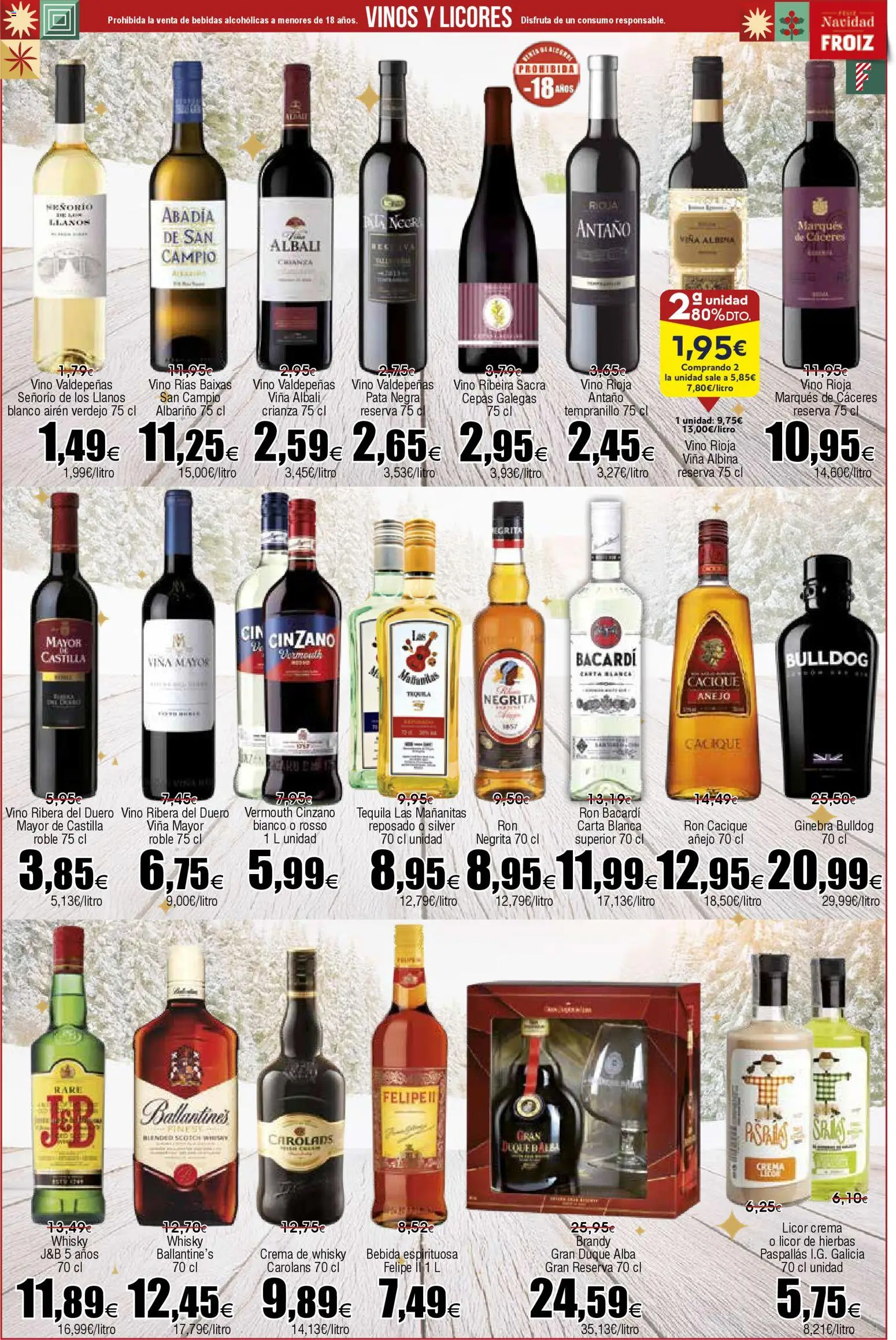 Froiz folleto │ válido desde el 02.12.2025 | Página: 17 | Productos: Ginebra, Crema, Whisky, Μαύρο πιπέρι