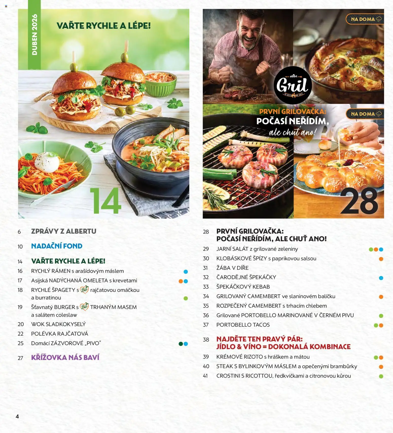 Albert magazín od 01.04.2026 | Strana: 4 | Produkty: Burger, Bramburky, Rizoto, Kebab