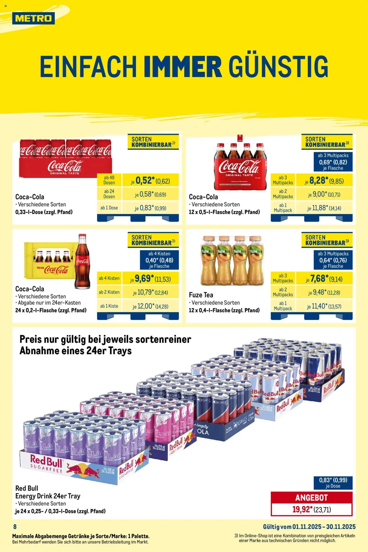 Metro Wochen-Angebote Händler – gültig ab 17.11.2025 | Seite: 17 | Produkte: Fuze tea, Red bull, Cola, Energy