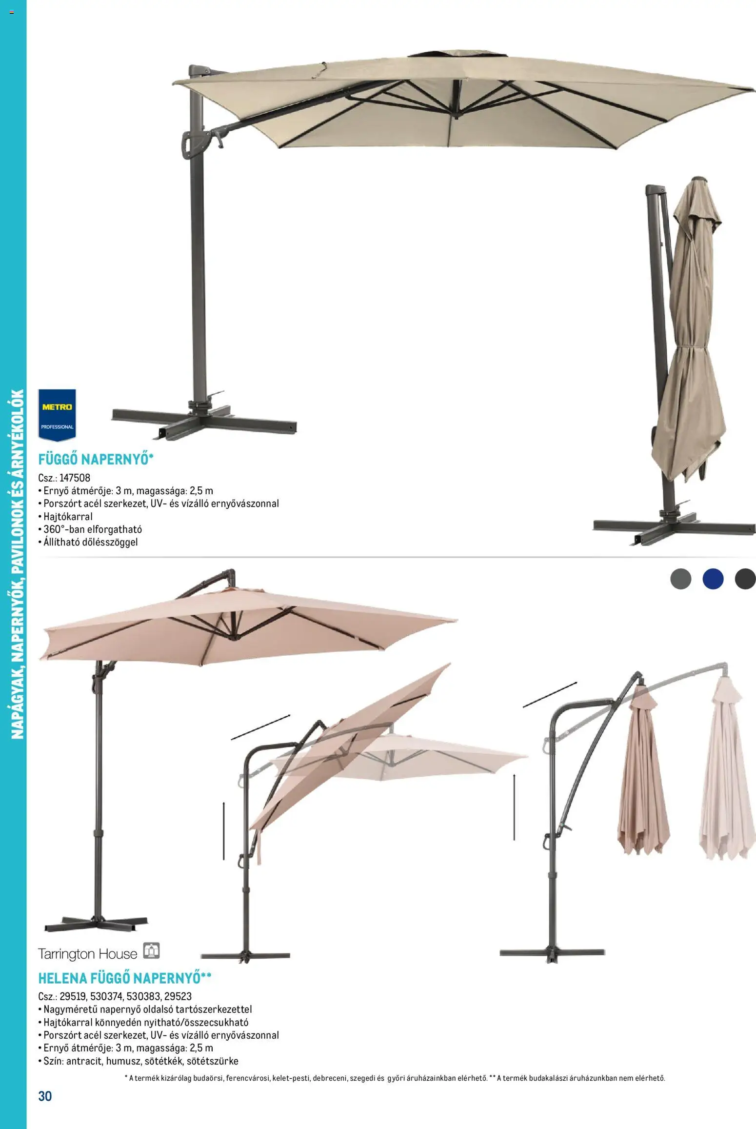 Metro akciós ujság - amely érvényes a következő dátumtól: 16.02.2026 | Oldal: 30 | Termékek: Napernyő