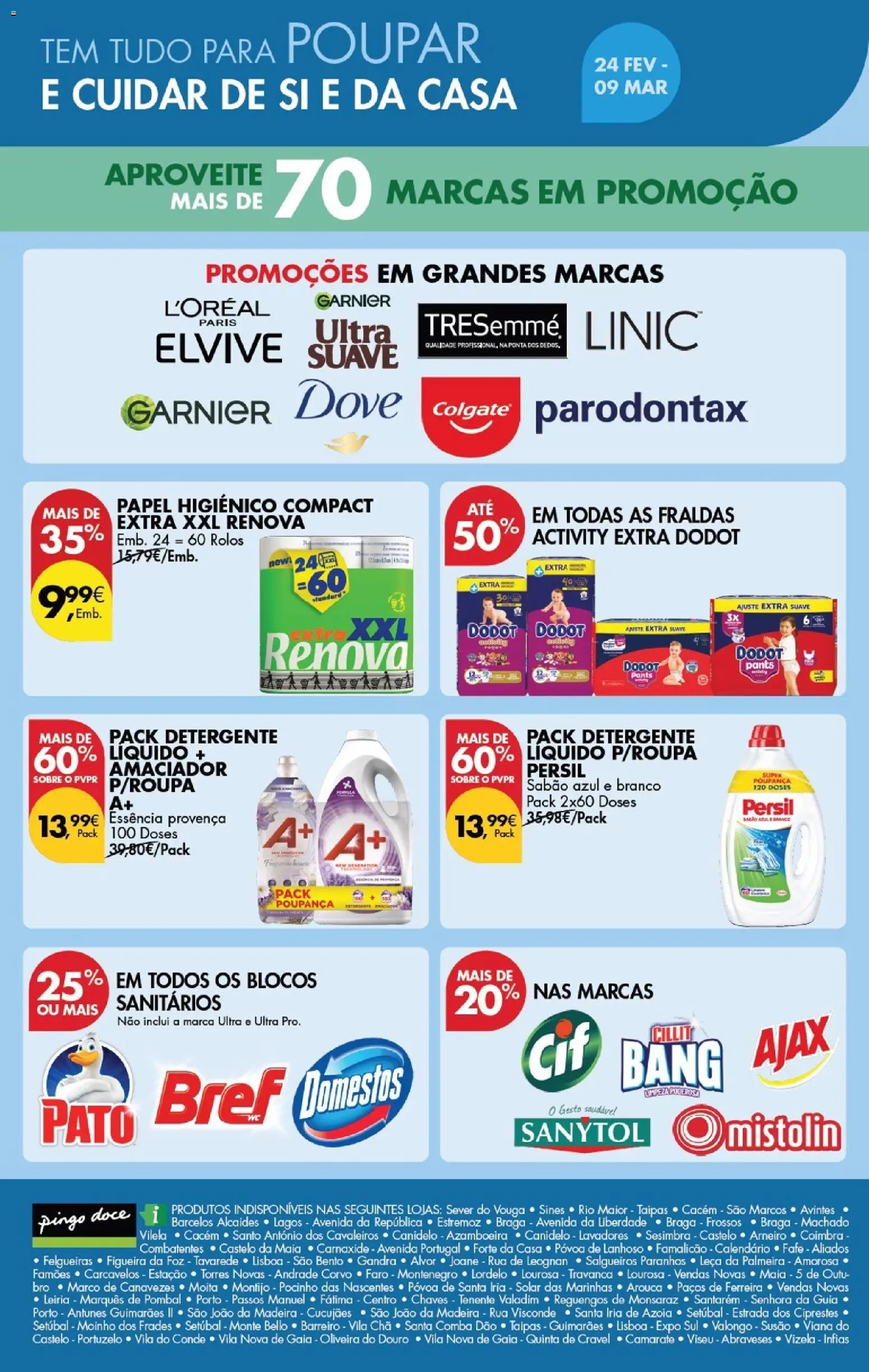 Pingo Doce - Cuidados Pessoais e para o Lar │ válido de 24.02.2026 | Página: 28 | Produtos: Fraldas, Sabão, Chá, Persil