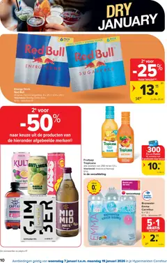 Carrefour folder week 2 - Voorbeeld van een folder van Carrefour, geldig van 07.01.2026 | Pagina: 10 | Producten: Tropicana, Red Bull, Feketeerdő torta