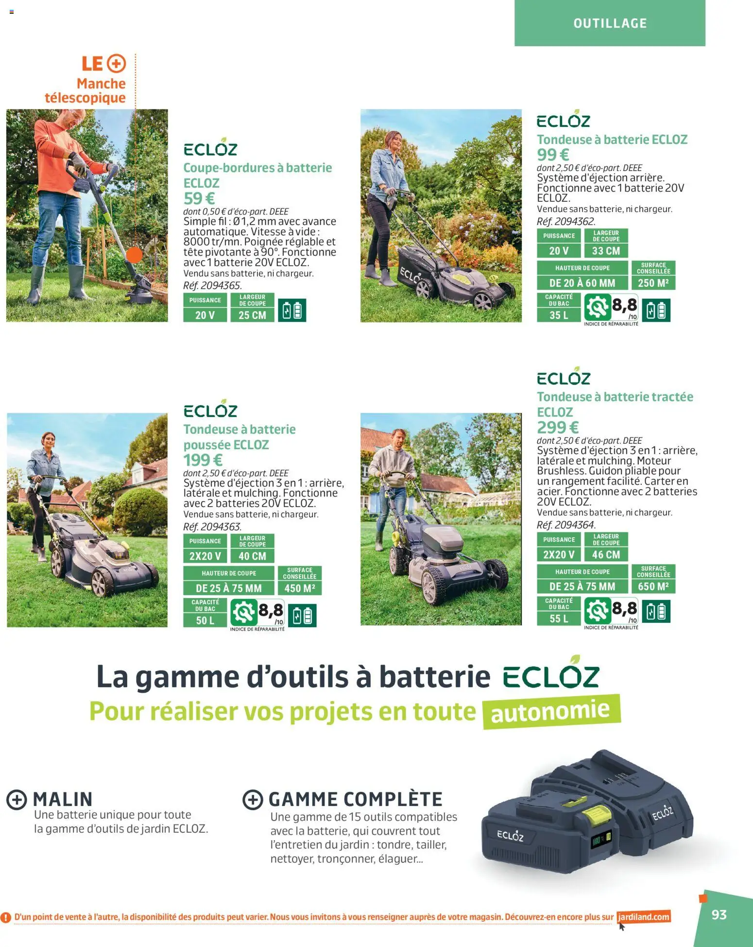 {H1} | Page: 93 | Produits: Tondeuse, Batterie