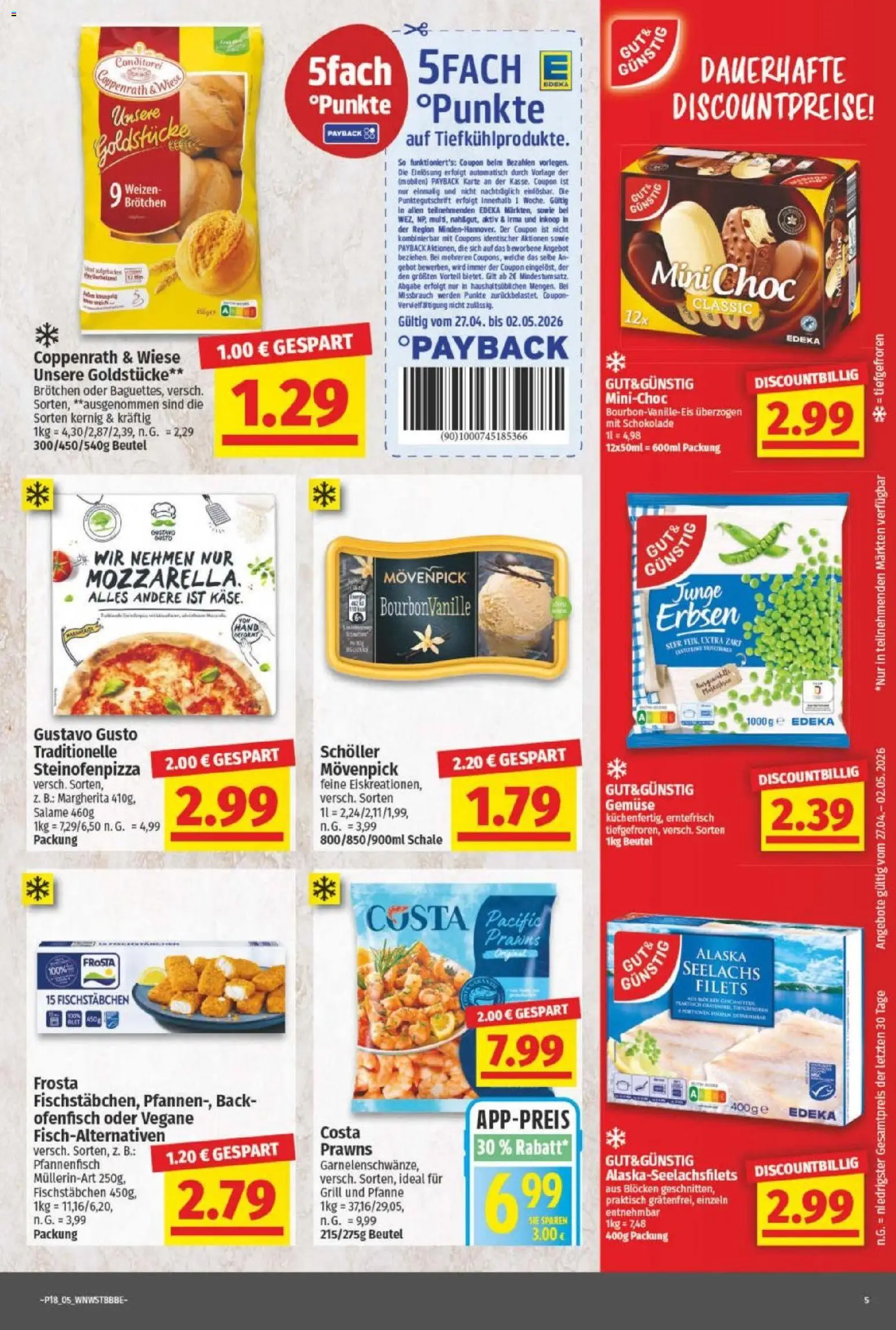 NP Discount Prospekt – gültig ab 27.04.2026 | Seite: 5 | Produkte: Grill, Frosta, Gemüse, Erbsen