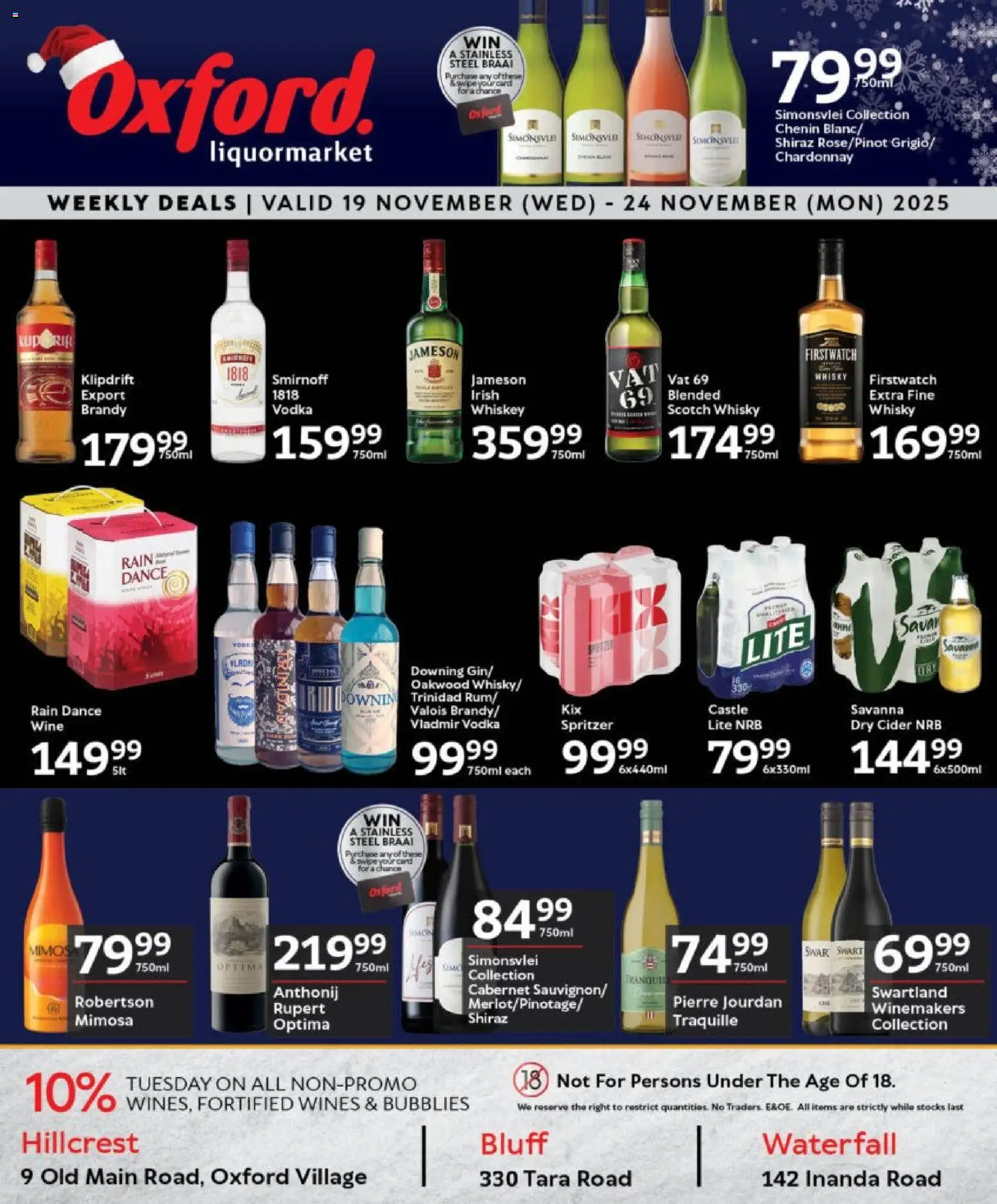 New Oxford Freshmarket catalogue – valid from 19.11.2025 | Page: 1 | Products: Brandy, Cider, Wine, Vodka