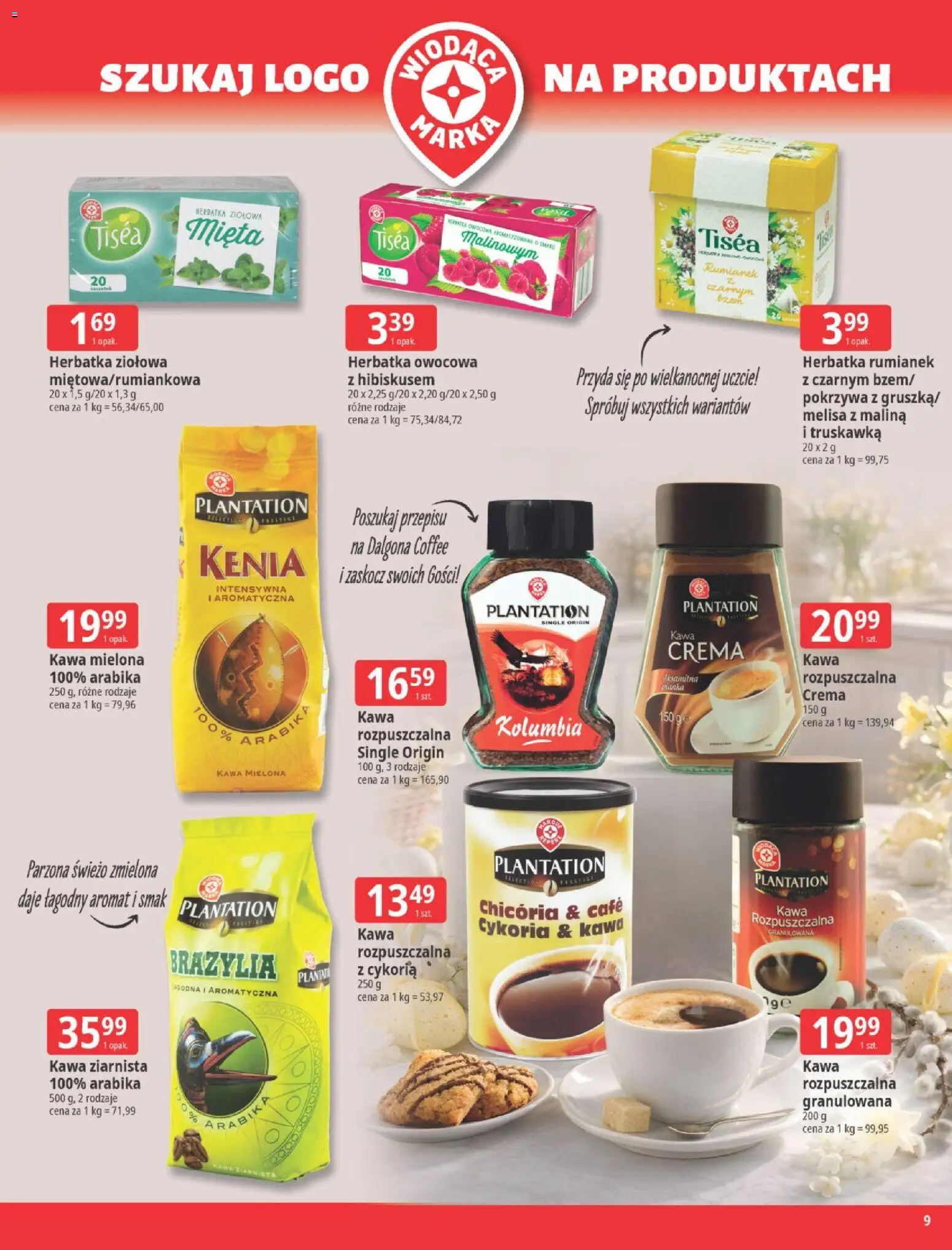 E.Leclerc gazetka - Wielkanoc od 24.03.2026 | Strona: 9 | Produkty: Malina, Kawa rozpuszczalna, Kawa, Melisa