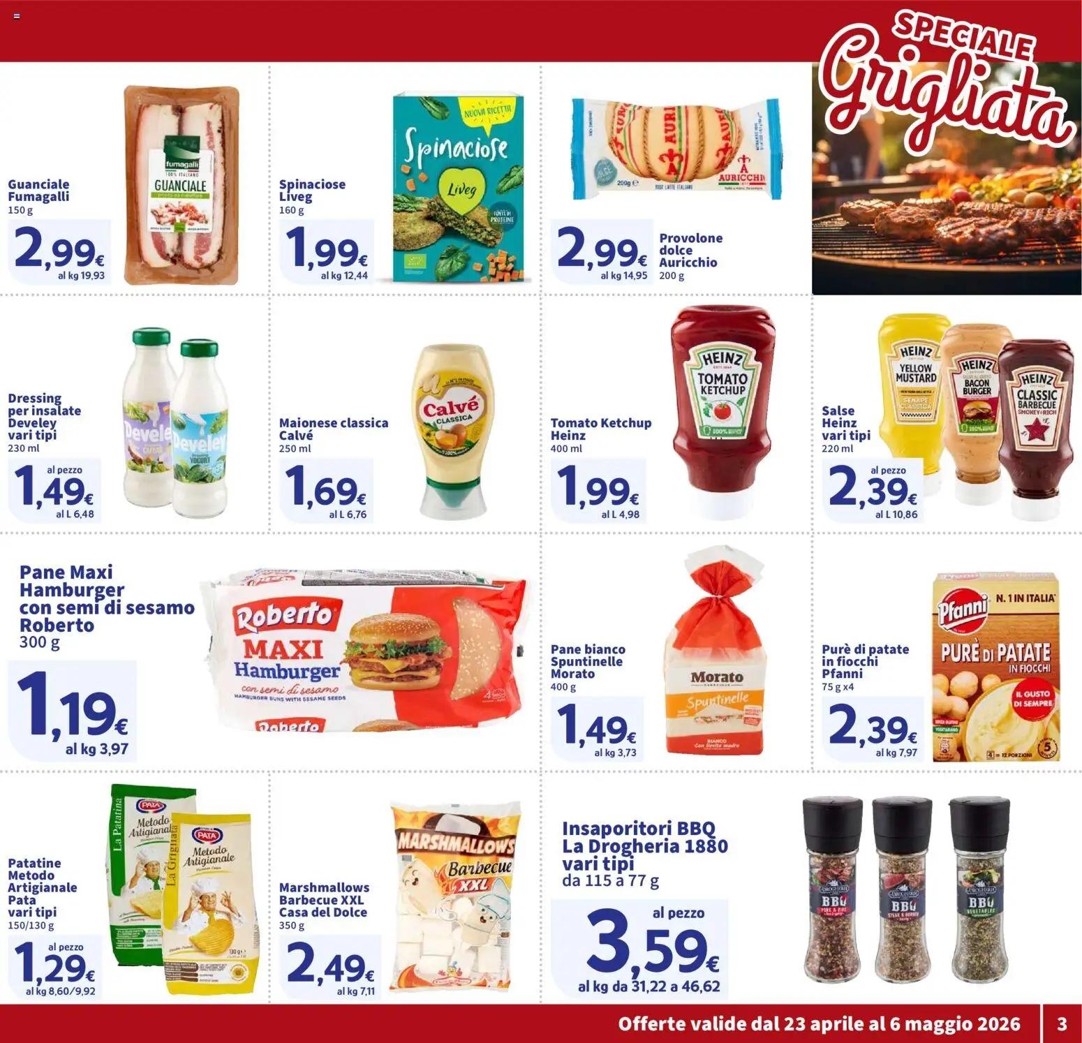 Volantino SIGMA del 23.04.2026 | Pagina: 3 | Prodotti: Yogurt, Pane, Fiocchi, Barbecue