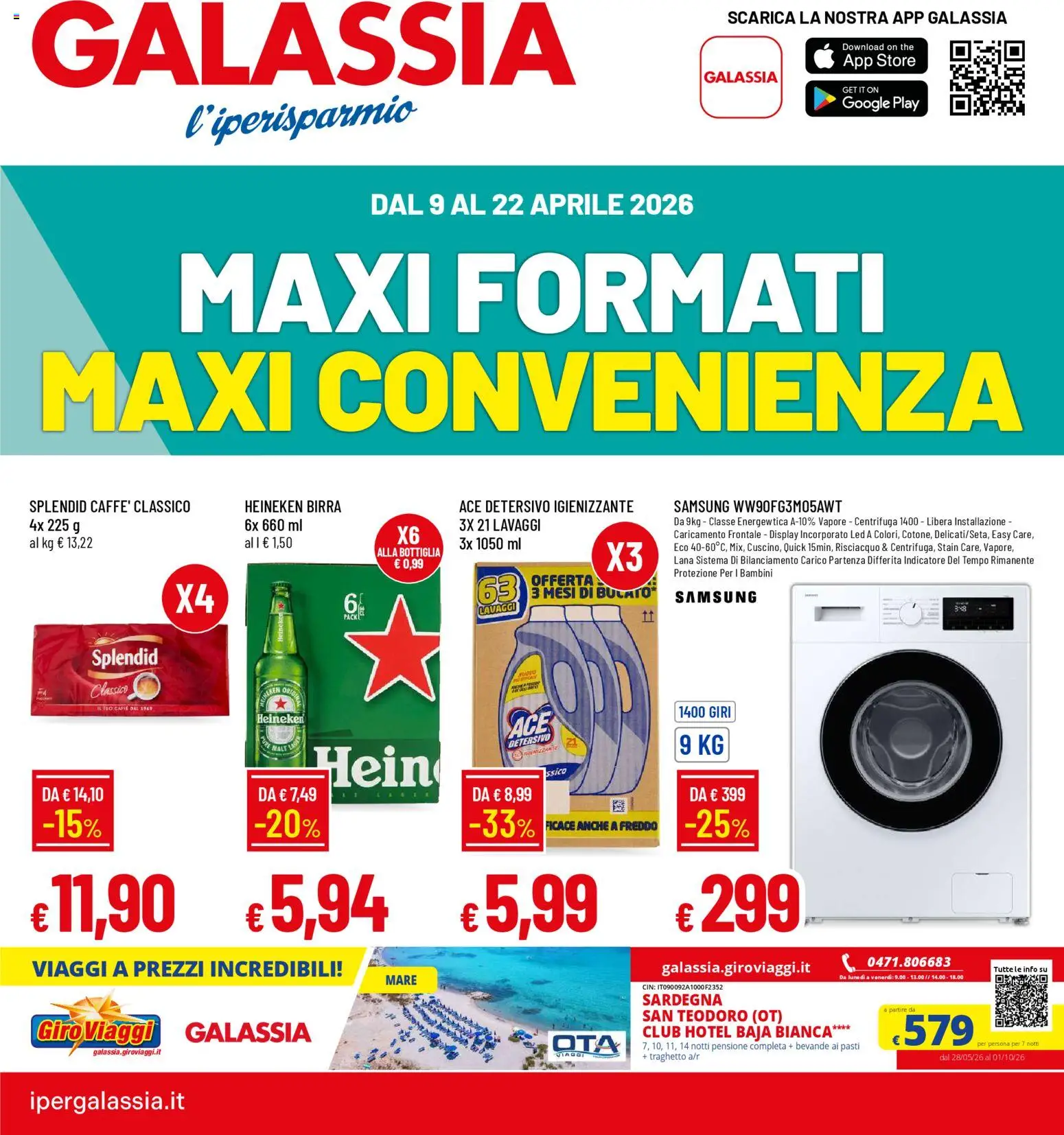 Volantino Galassia del 09.04.2026 | Pagina: 1 | Prodotti: Caffè, The, Bottiglia, Samsung