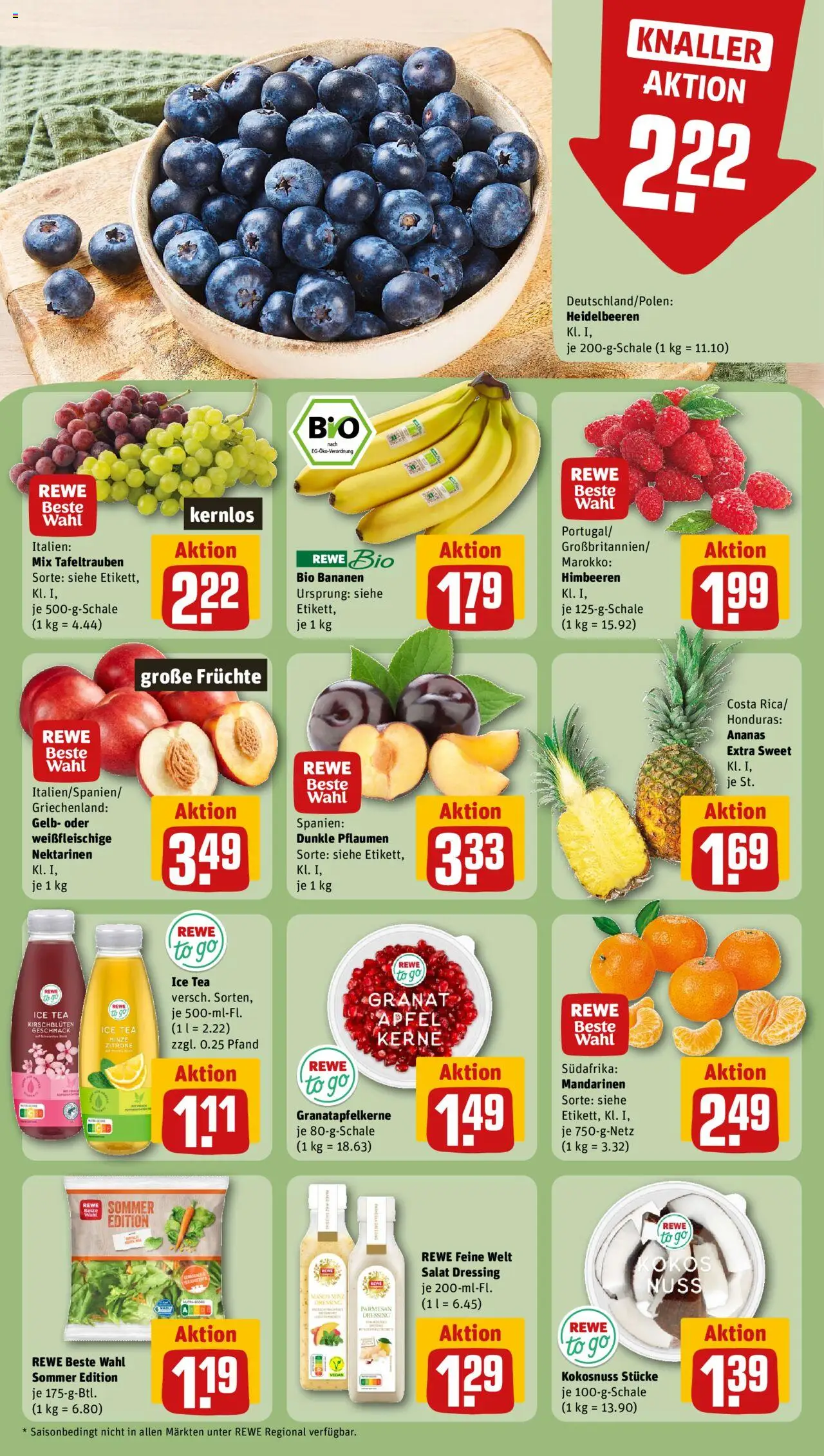 Rewe Prospekt 	 - gültig ab dem 04.08.2025 | Seite: 6 | Produkte: Nektarinen, Bananen, Zitrone, Salat