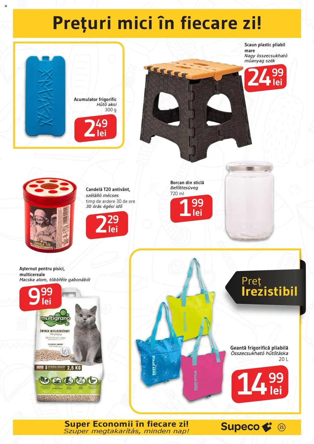 Catalog Supeco Bilingv – valabil de la 07.08.2025 | Pagină: 21 | Produse: Delgeç, Scaun, Mici, Borcan