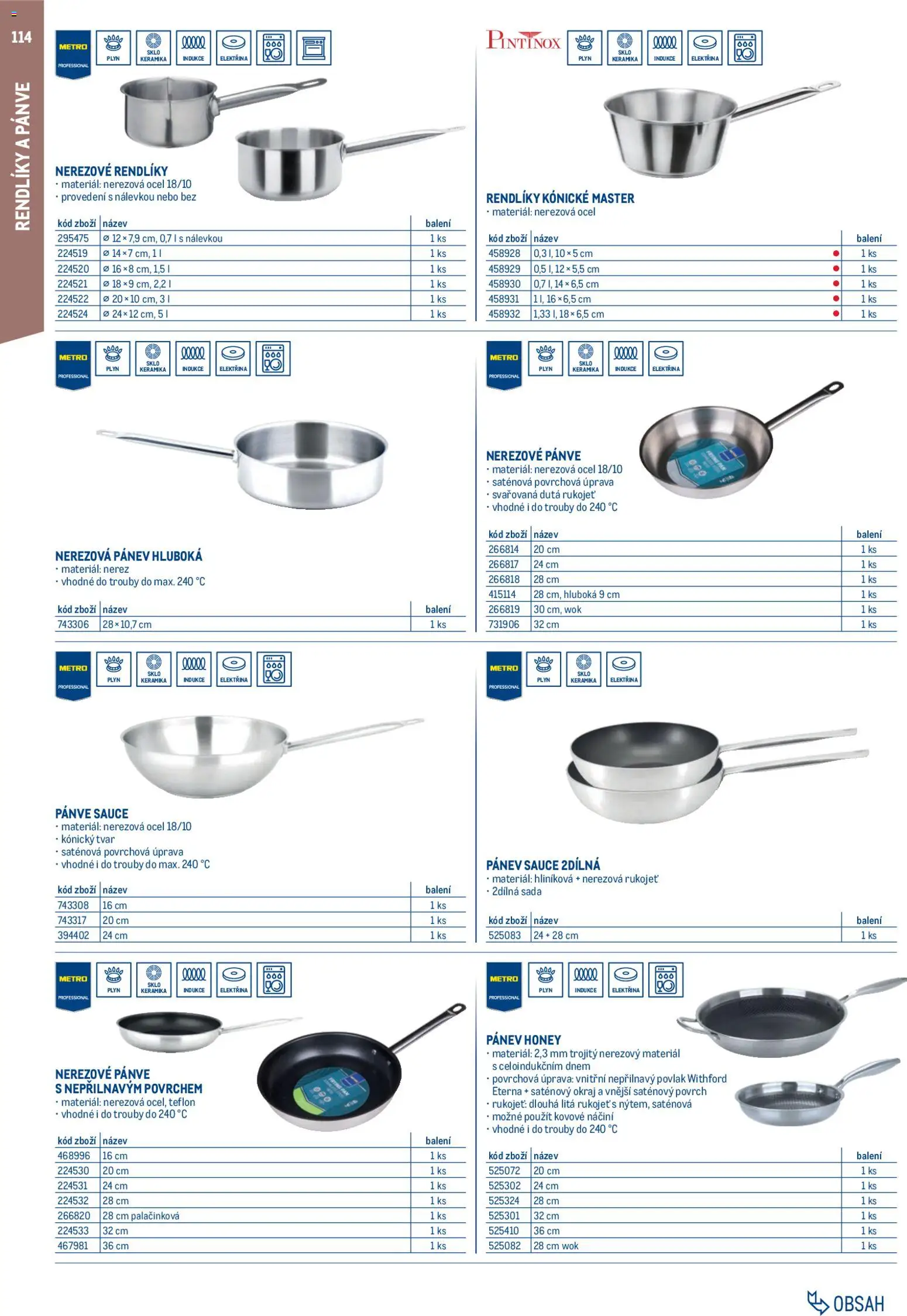 Makro leták - Gastro vybavení a zařízení od 01.02.2026 | Strana: 114 | Produkty: Pánev, Pánve