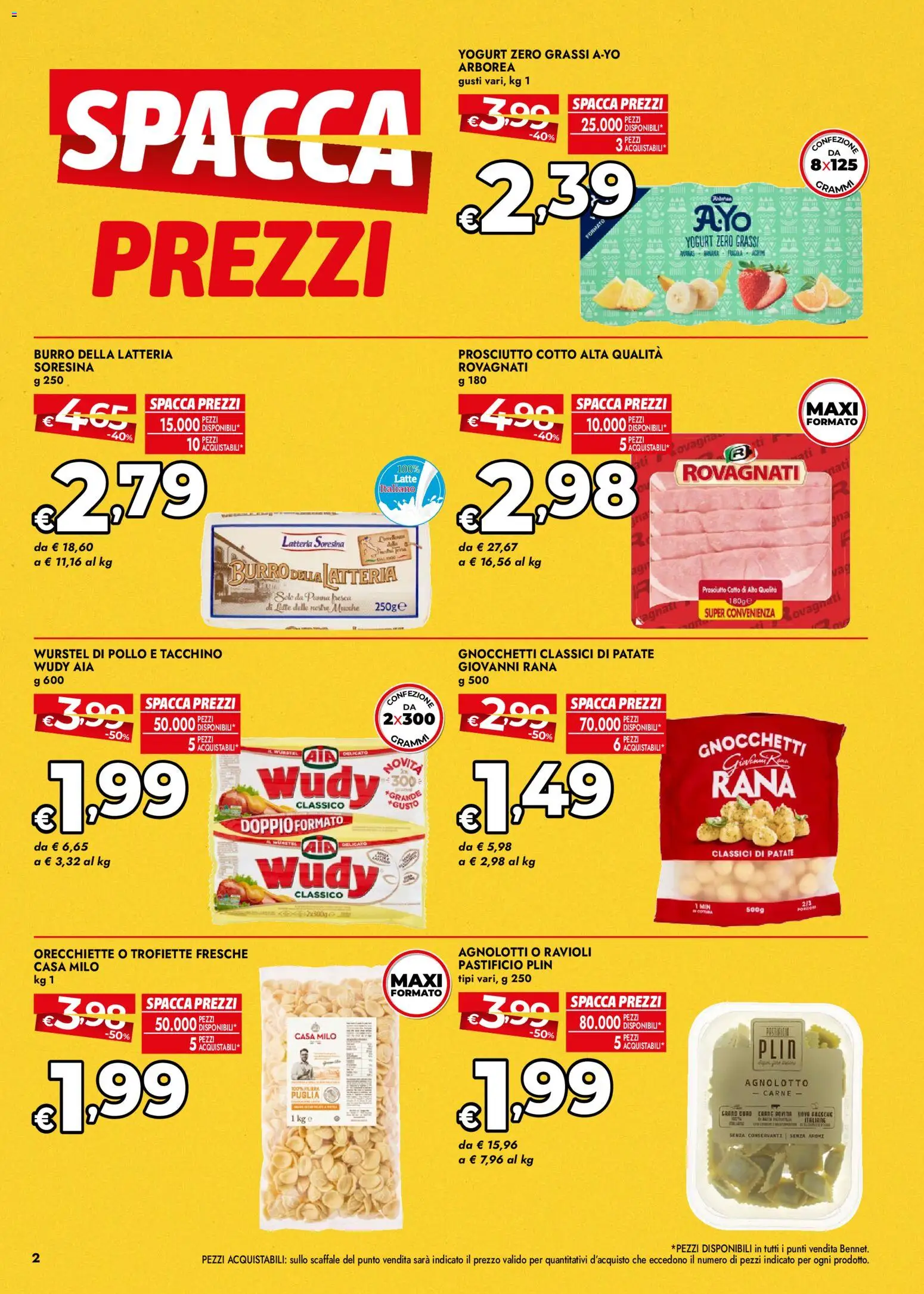 Volantino bennet del 12.02.2026 | Pagina: 2 | Prodotti: Yogurt, Pollo, Panna, Gnocchetti