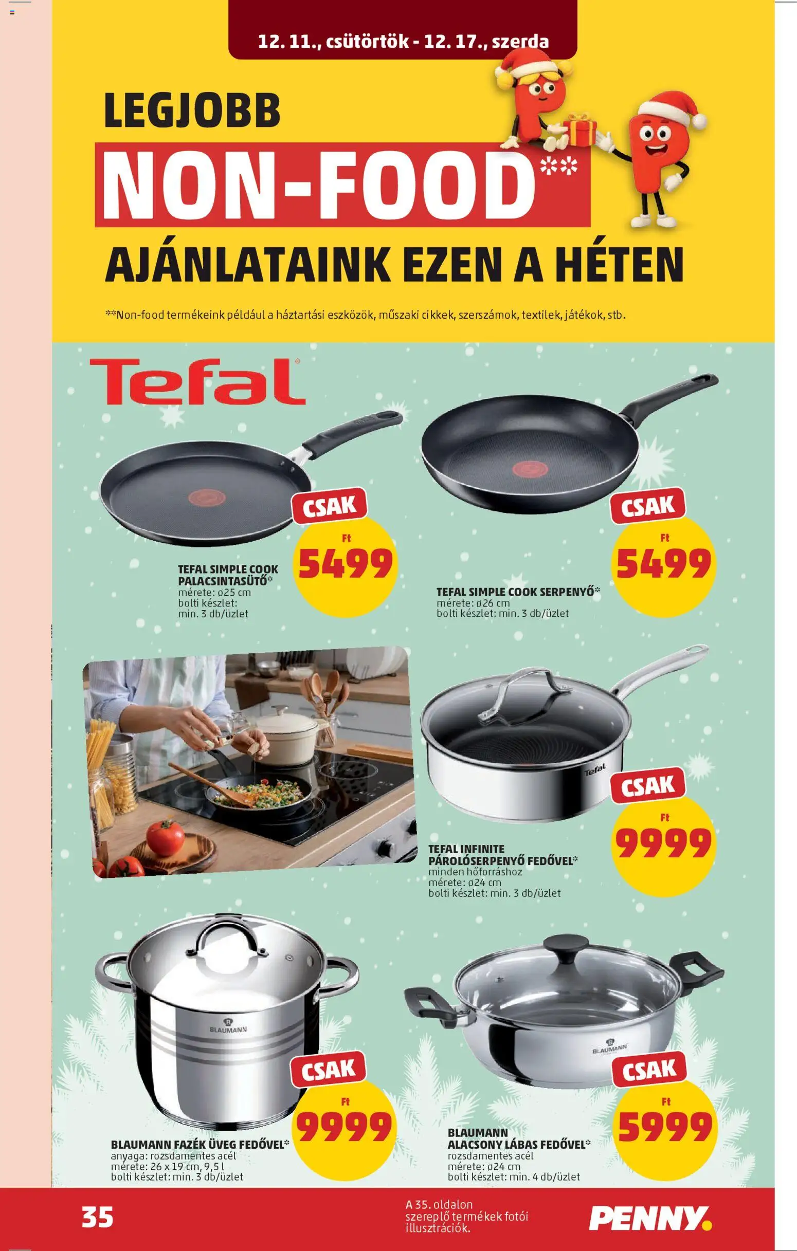 PENNY akciós ujság - amely érvényes a következő dátumtól: 11.12.2025 | Oldal: 39 | Termékek: Tefal, Serpenyő