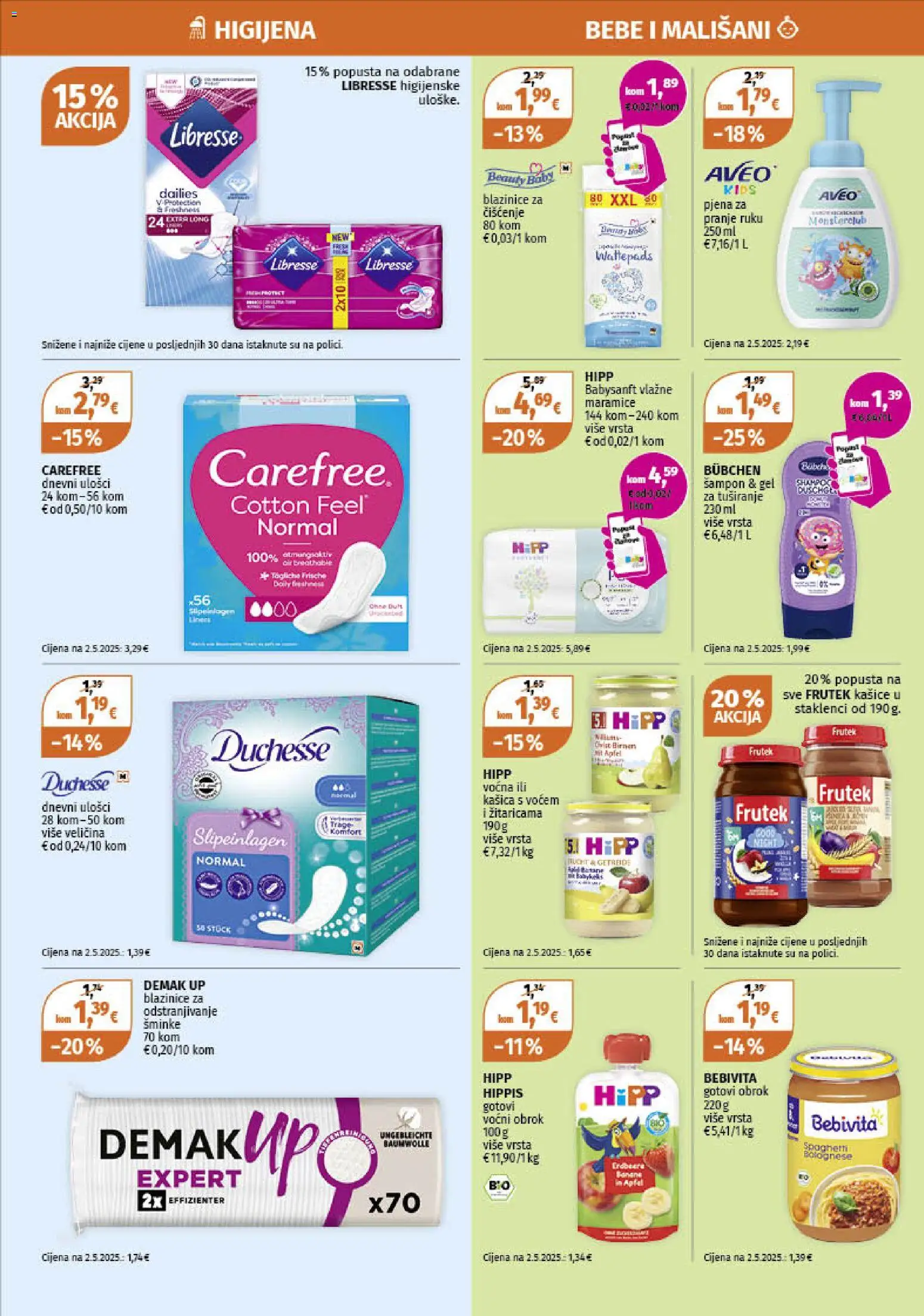 Müller katalog | vrijedi od 27.10.2025 | Stranica: 6 | Proizvodi: Dnevni ulošci, Vlažne maramice, Gel za tuširanje, Kašice