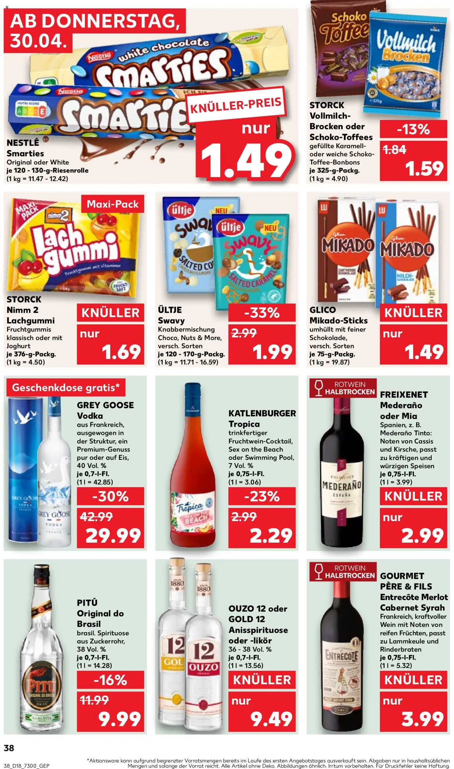 Kaufland Prospekt Berlin	 – gültig ab 30.04.2026 | Seite: 38 | Produkte: Ouzo 12, Rotwein halbtrocken, Wein, Vodka