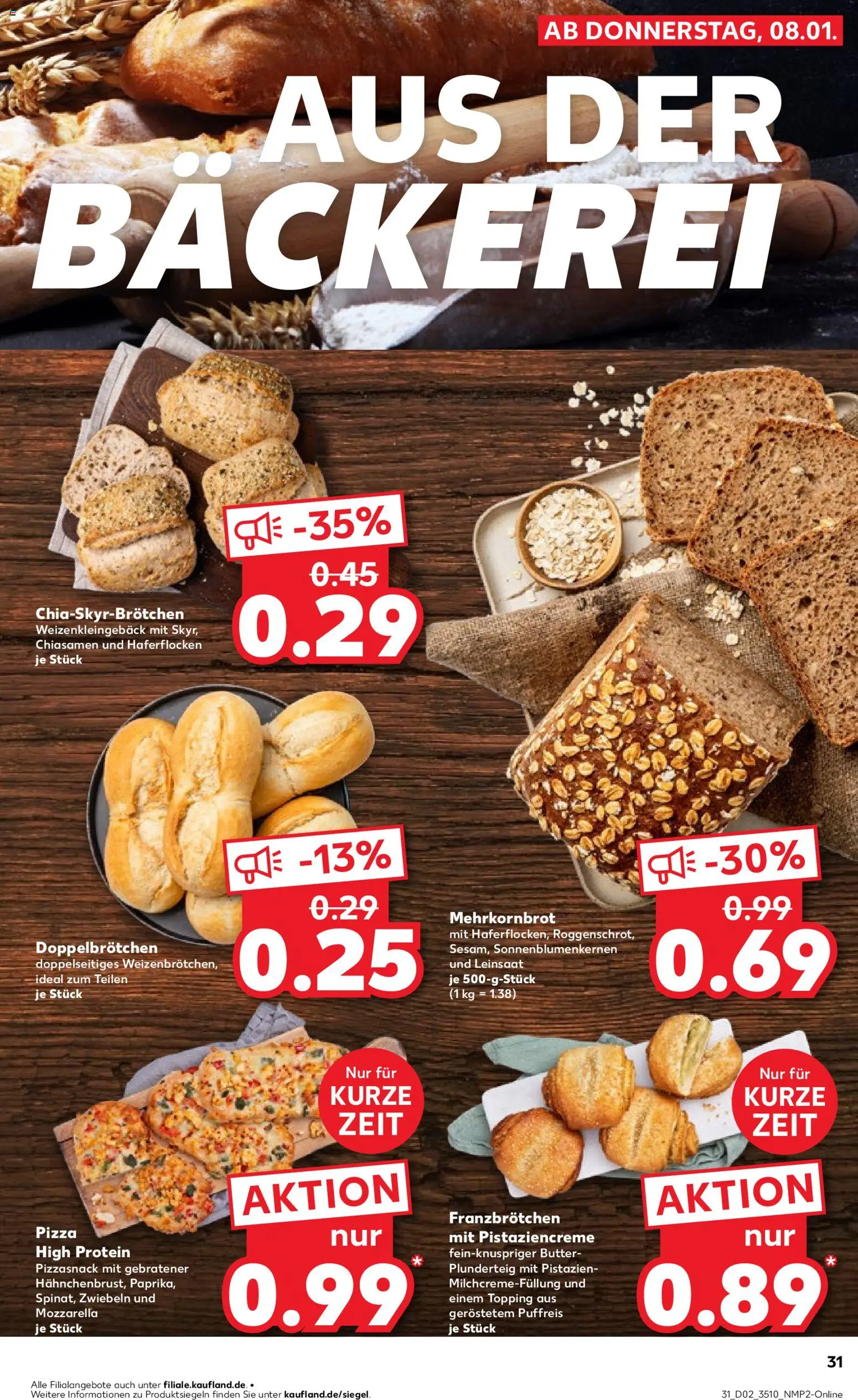 Kaufland prospekt Leipzig	 – gültig ab 08.01.2026 | Seite: 31 | Produkte: Butter, Pistazien, Zwiebeln, Pizza