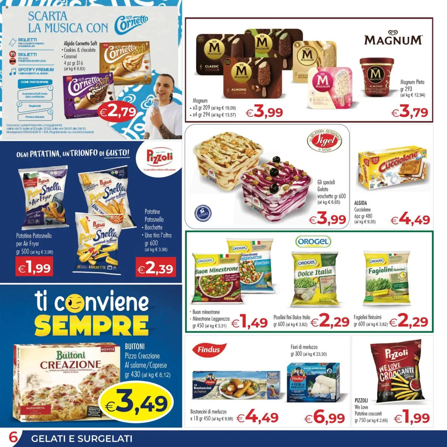 Volantino MerSi Supermercati del 22.04.2026 | Pagina: 6 | Prodotti: Cornetto, Patatine, Patate, Cacao