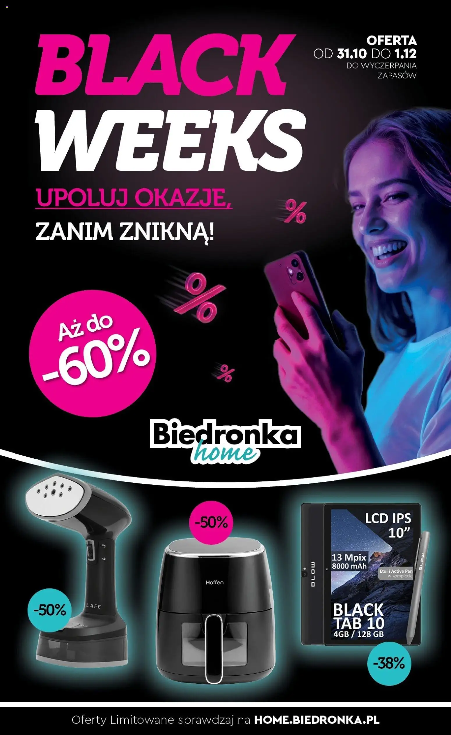 Biedronka Black Friday od 31.10.2025 | Strona: 1 | Produkty: Tablet