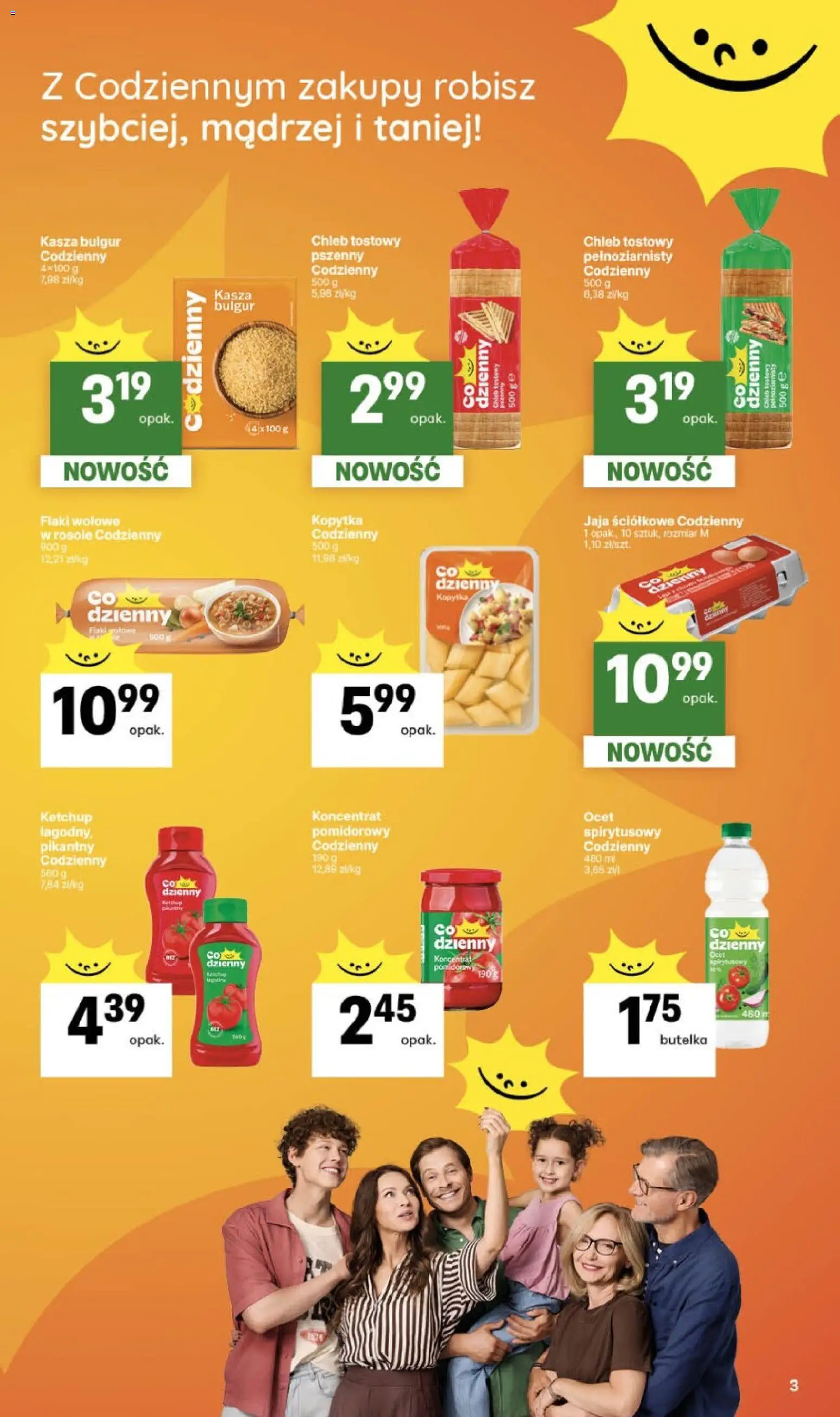 Delikatesy Centrum gazetka od 12.03.2026 | Strona: 3 | Produkty: Kasza, Chleb tostowy, Chleb, Flaki wołowe