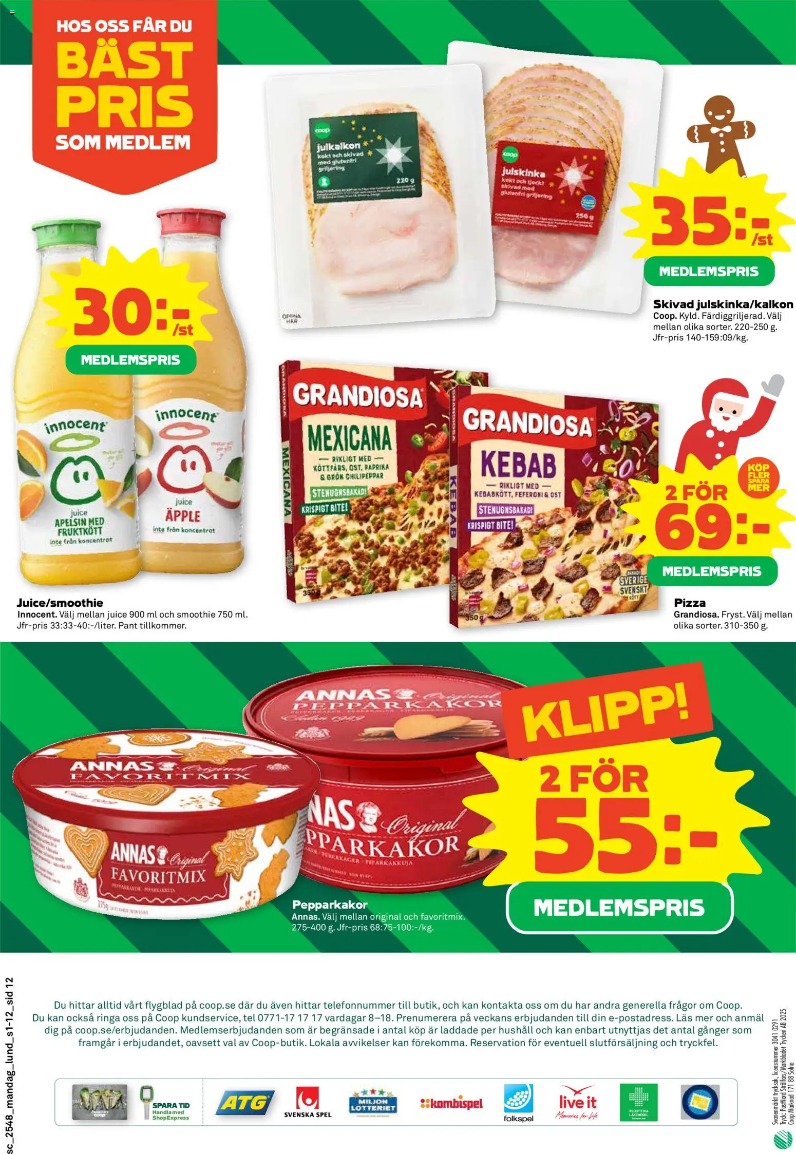 Stora Coop reklamblad aktuell från 24.11.2025 | Sida: 12 | Produkter: Peppar, Pizza, Juice, Spel