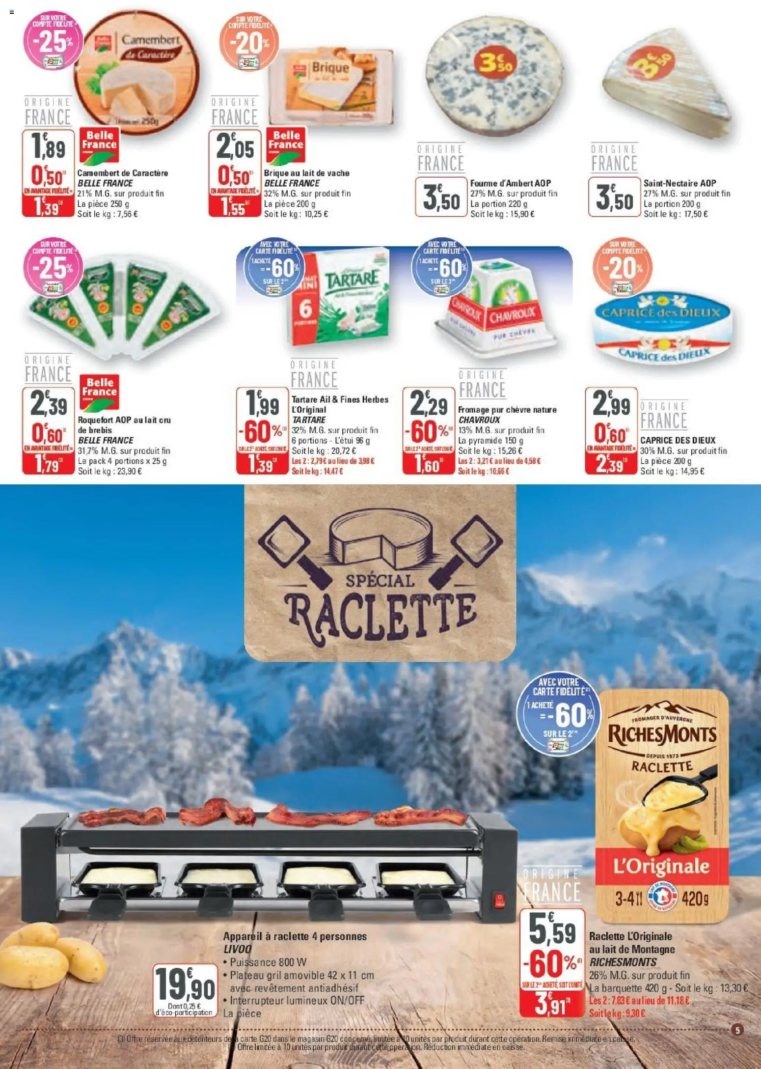 {H1} | Page: 5 | Produits: Ail, Gril, Caprice des dieux, Raclette