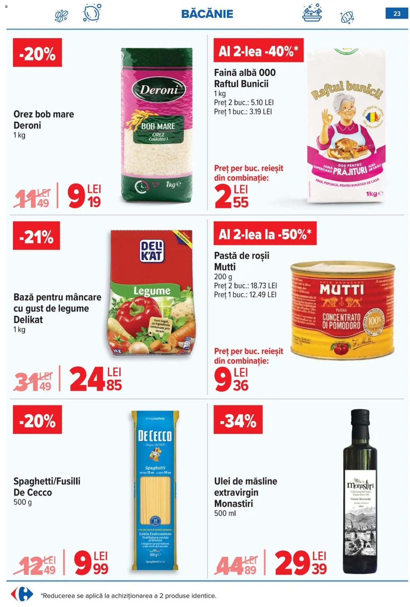 Noul catalog Carrefour – valabil de la 08.01.2026 | Pagină: 23 | Produse: Măsline, Ulei, Roșii, Legume