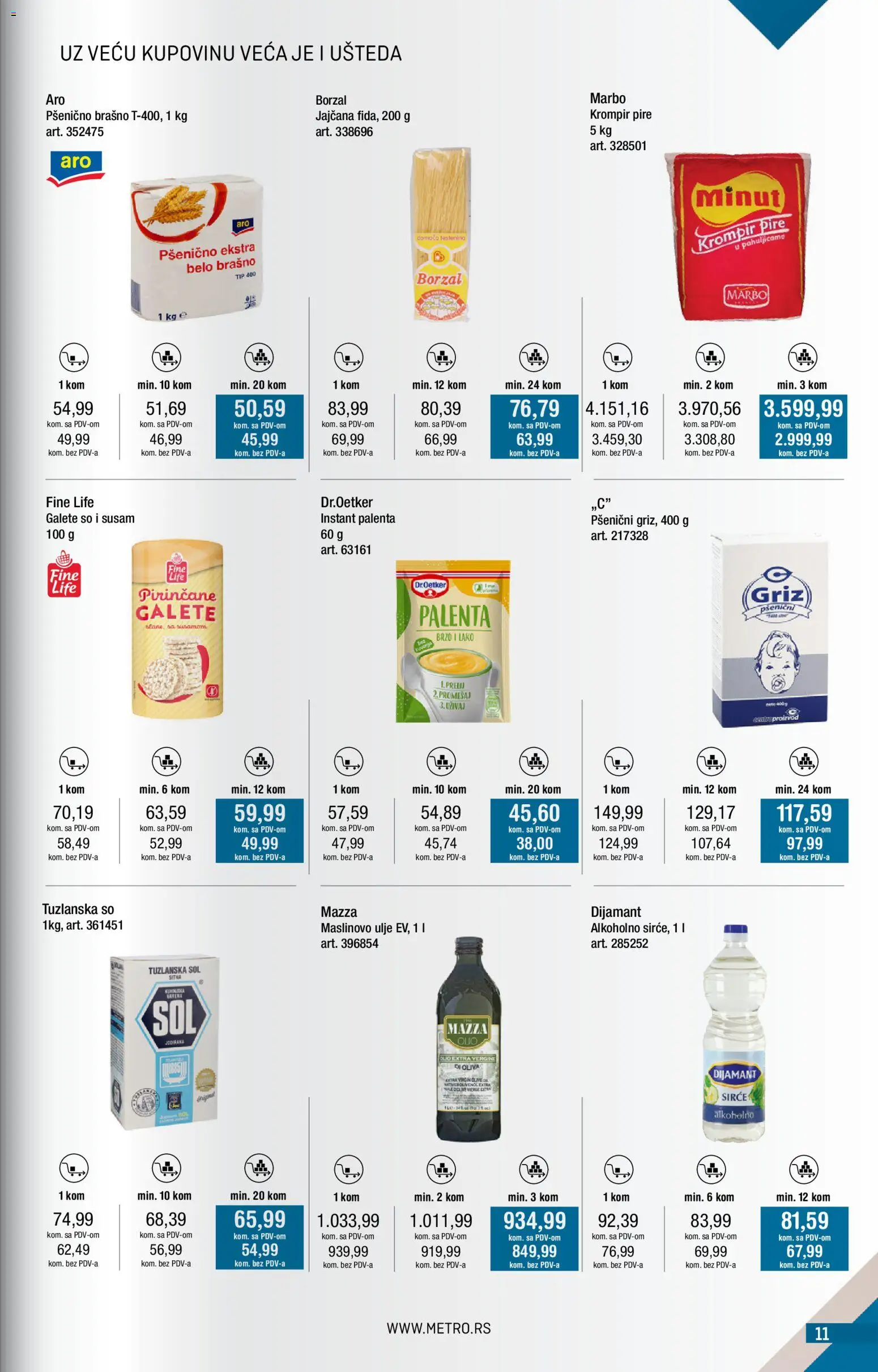 Metro katalog - važi od 01.03.2026 | Strana: 11 | Proizvode: Palenta, Krompir, Galete, Ulje