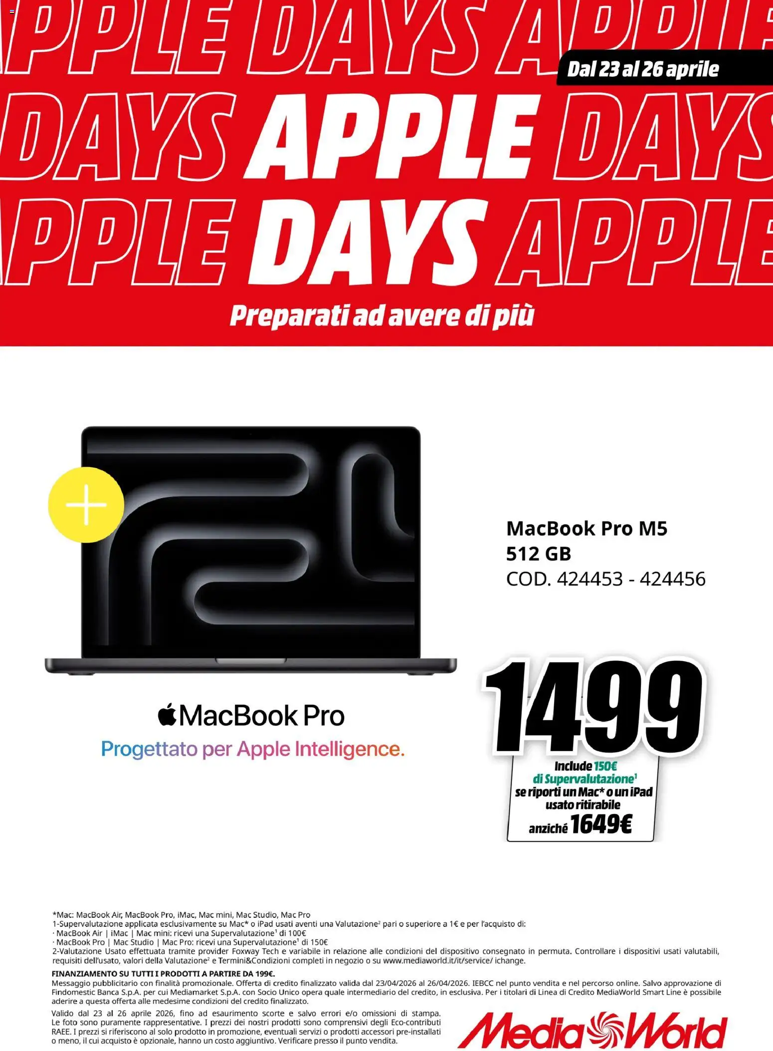 Volantino Media World del 23.04.2026 | Pagina: 11 | Prodotti: Macbook air, Ipad, Macbook