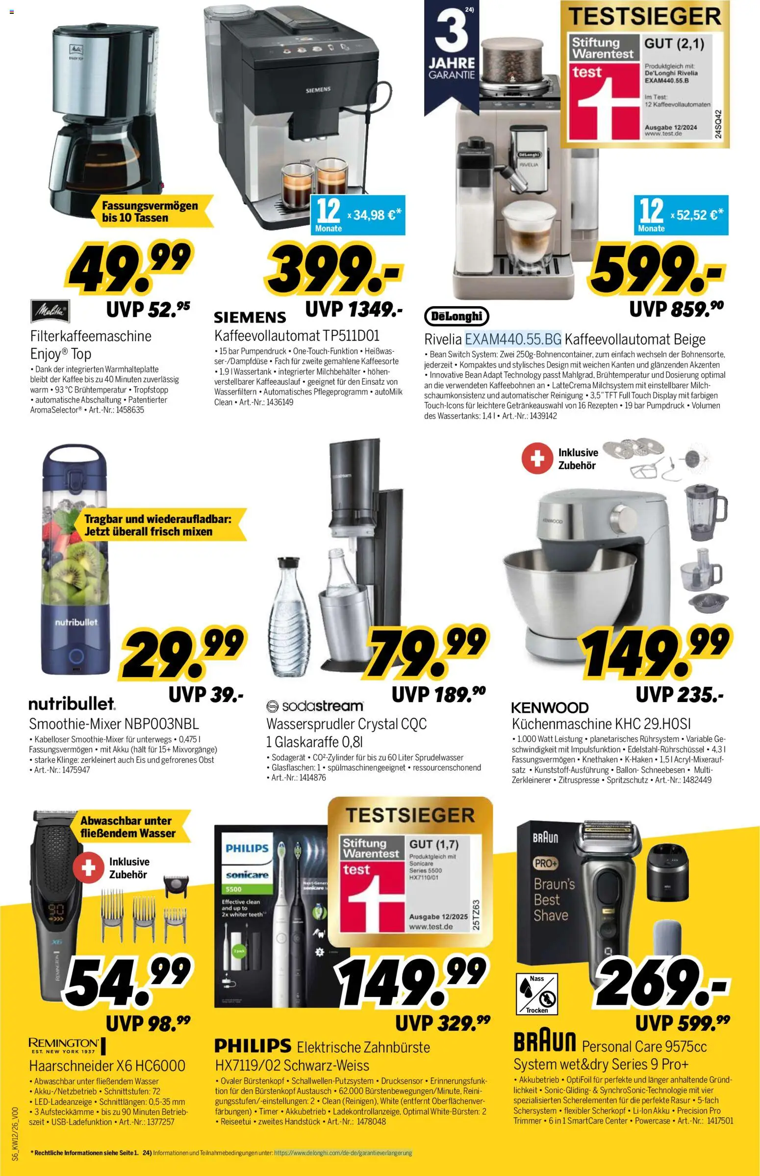 Medimax Prospekt 	 – gültig ab 13.03.2026 | Seite: 6 | Produkte: Elektrische zahnbürste, Milch, Kaffee, Filterkaffeemaschine