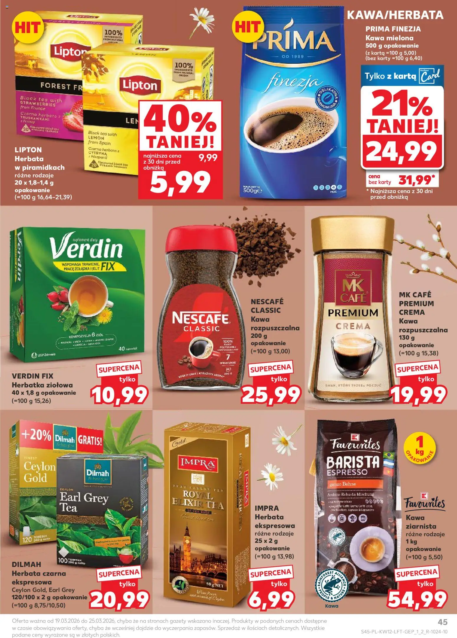 Kaufland gazetka od 19.03.2026 | Strona: 45 | Produkty: Cytryna, Karta, Nescafe, Kawa