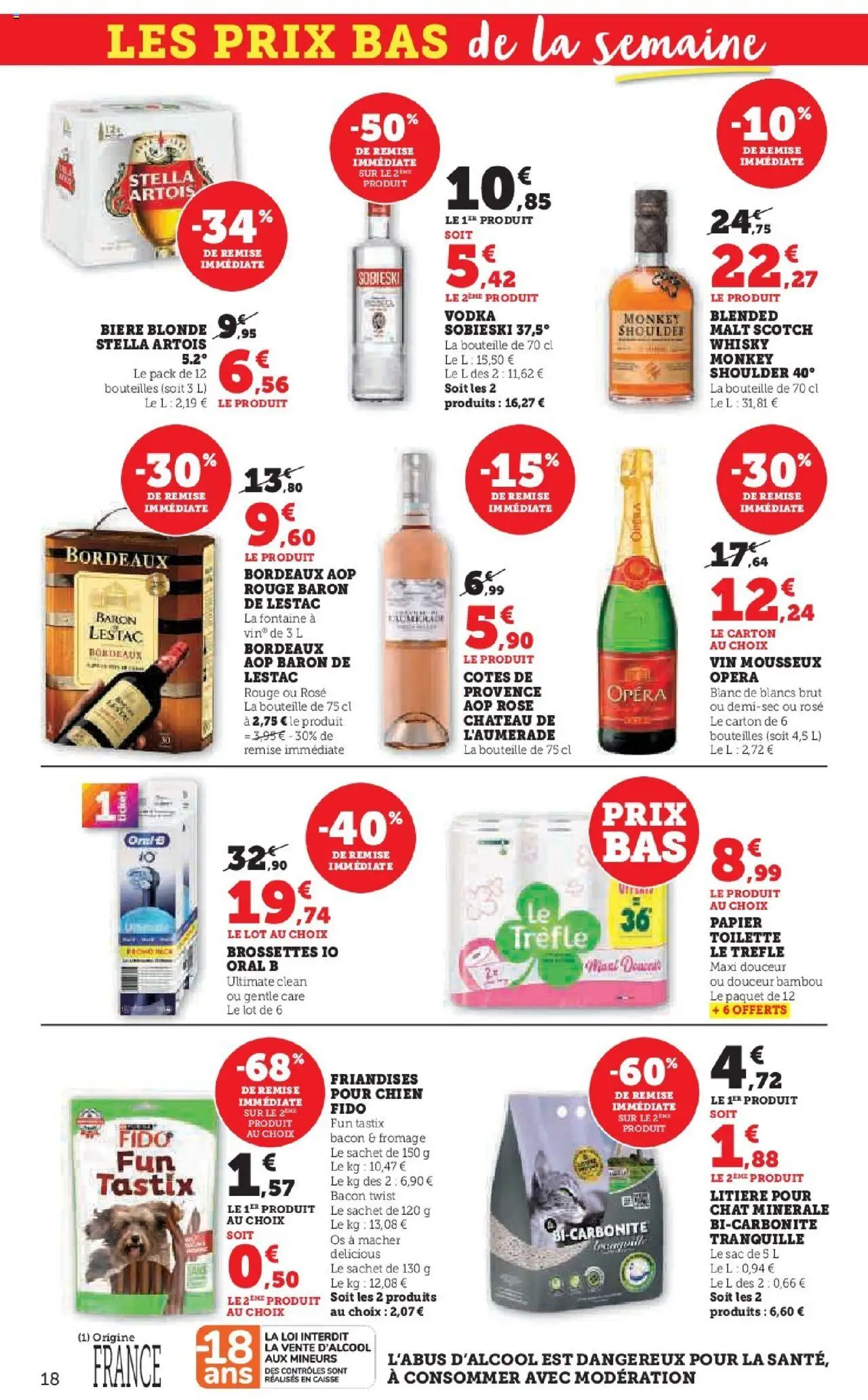  | Page: 18 | Produits: Papier toilette, Litière, Mousseux, Bière