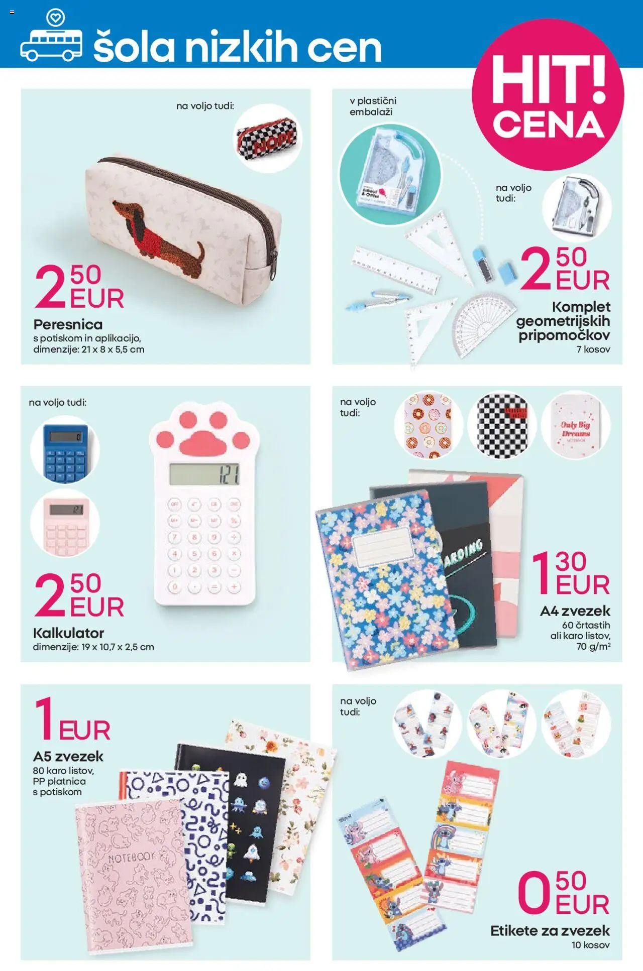 Pepco katalog │ velja od 21.08.2025 | Stran: 7 | Izdelki: Kalkulator, Zvezek, Peresnica