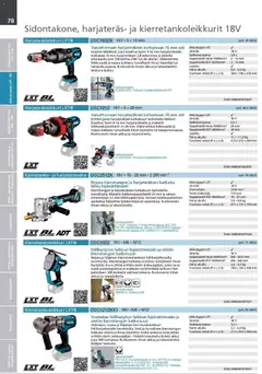 Makita-mainoslehti voimassa 24.03.2026 alkaen | Sivu: 78 | Tuotteet: Laukku, Leikkuri, Akku, Voi