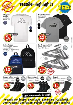 Anteprima del volantino TEDi - TEDi volantino fino al 13.12.2025 valido a partire dal 11.12.2025 | Pagina: 5 | Prodotti: Zaino, Maglietta, Appendiabiti, Decorazioni