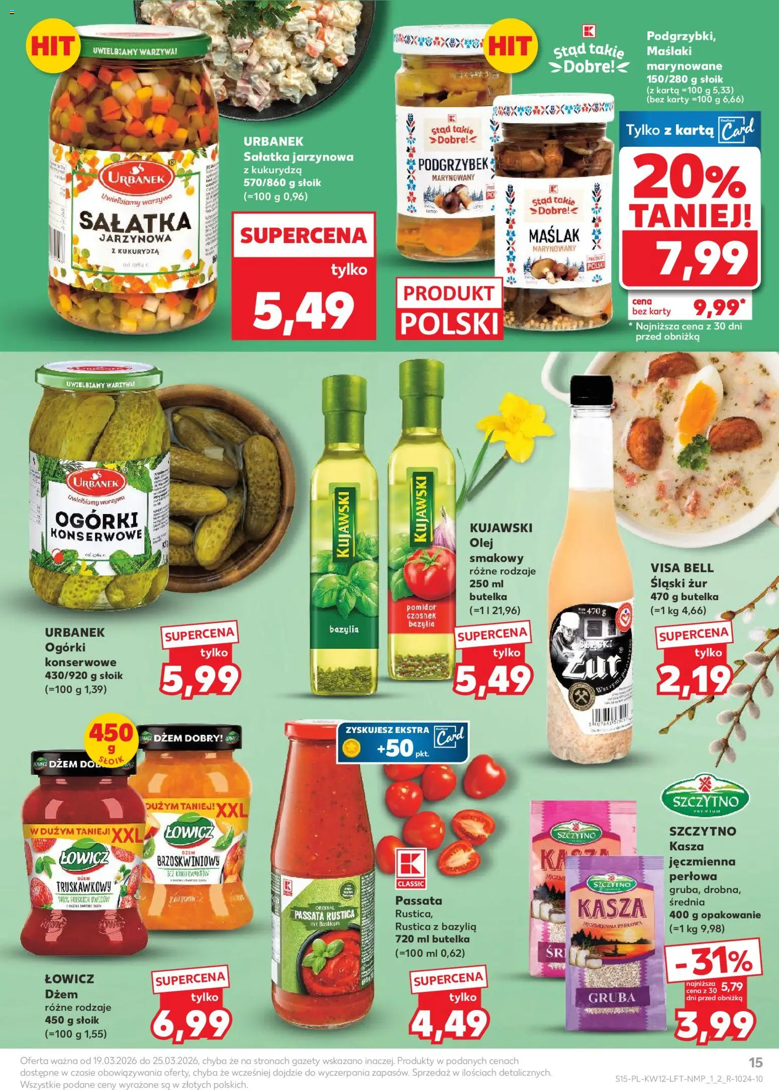 Kaufland gazetka od 19.03.2026 | Strona: 15 | Produkty: Bell, Bazylia, Ogórki, Warzywa