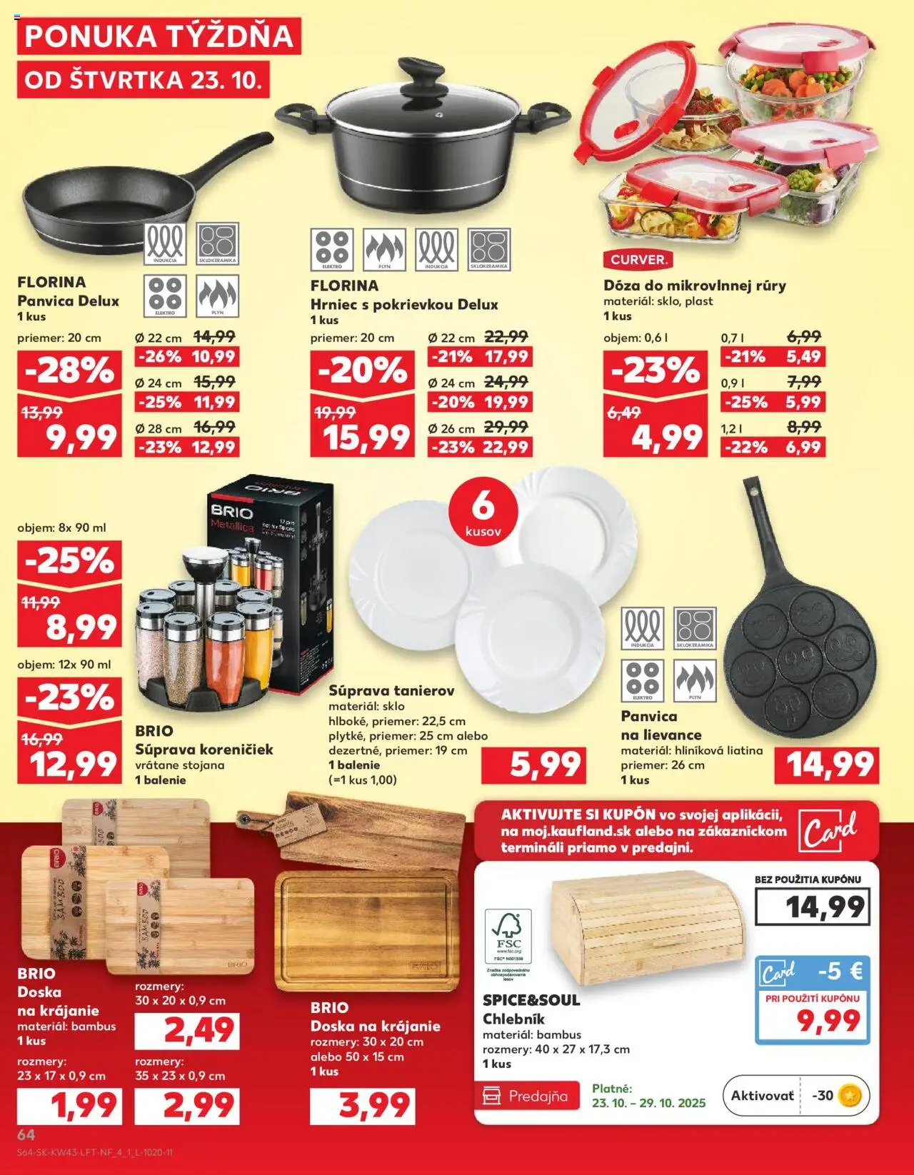Nové Kaufland akcie – leták je platný od 23.10.2025 | Strana: 64 | Produkty: Panvica
