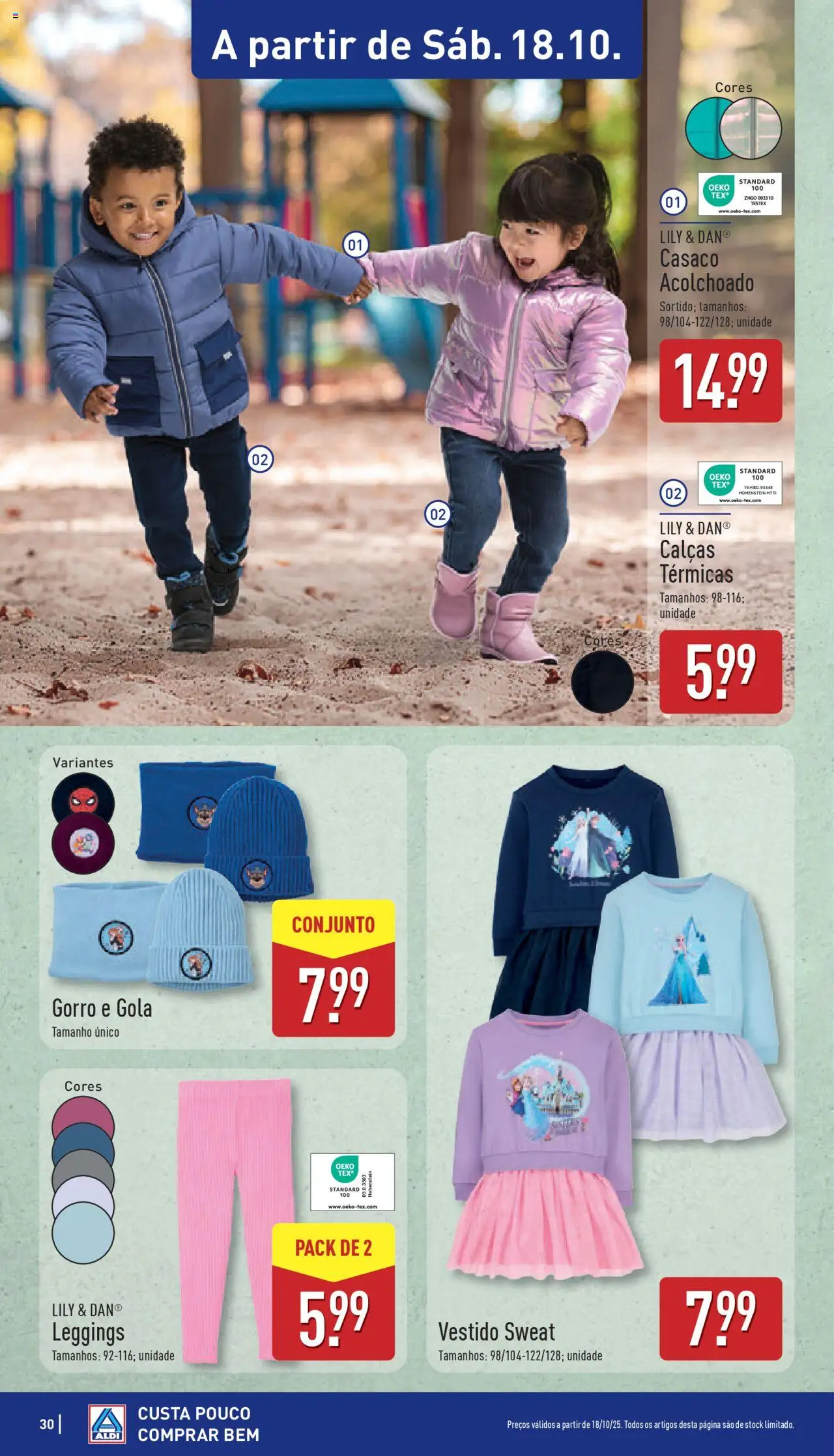 Aldi folheto │ válido de 13.10.2025 | Página: 30 | Produtos: Vestido, Casaco, Calças, Leggings