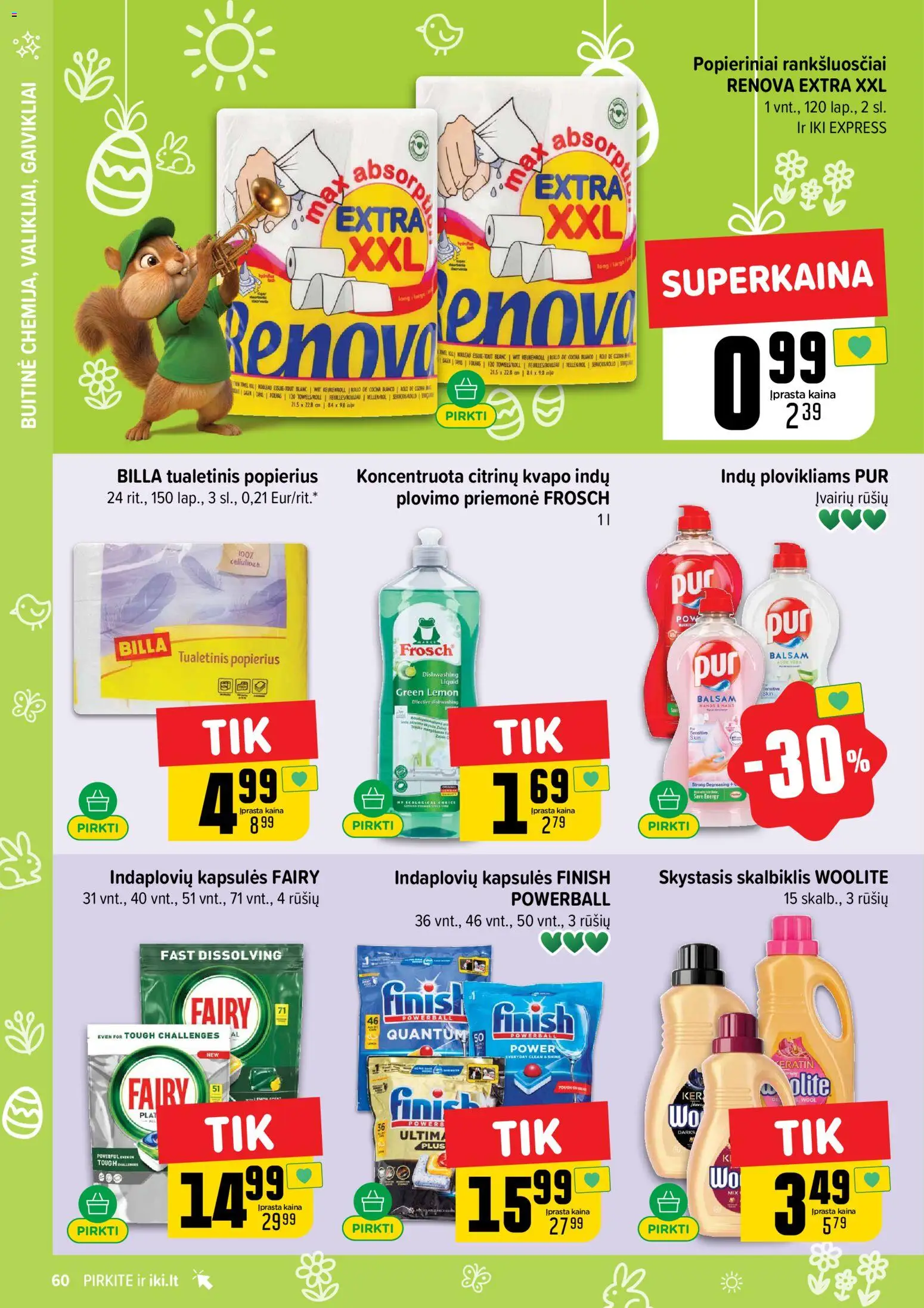 IKI akcijos nuo 16.03.2026 | Puslapis: 60 | Prekių: Tualetinis popierius