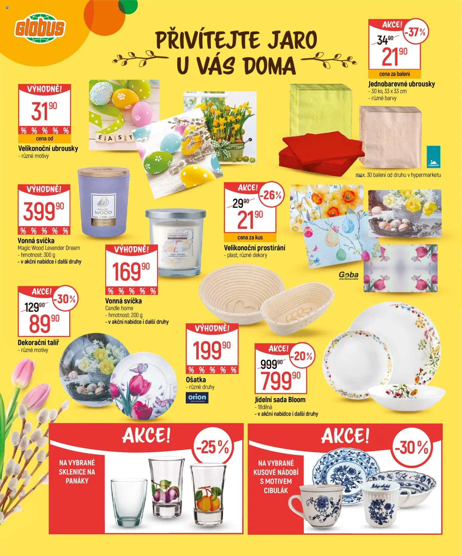 Globus leták - Velikonoce od 04.03.2026 | Strana: 8 | Produkty: Nádobí, Ubrousky, Svíčka, Barvy