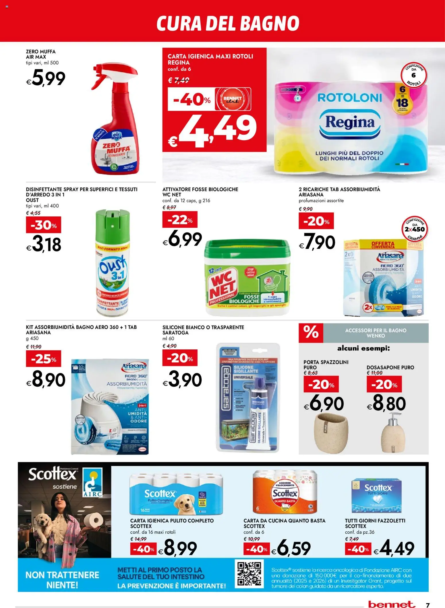 Volantino bennet del 08.01.2026 | Pagina: 7 | Prodotti: Fazzoletti, Silicone, WC, Bagno